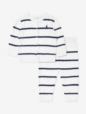 Baby Striped Leggings Set in Navy