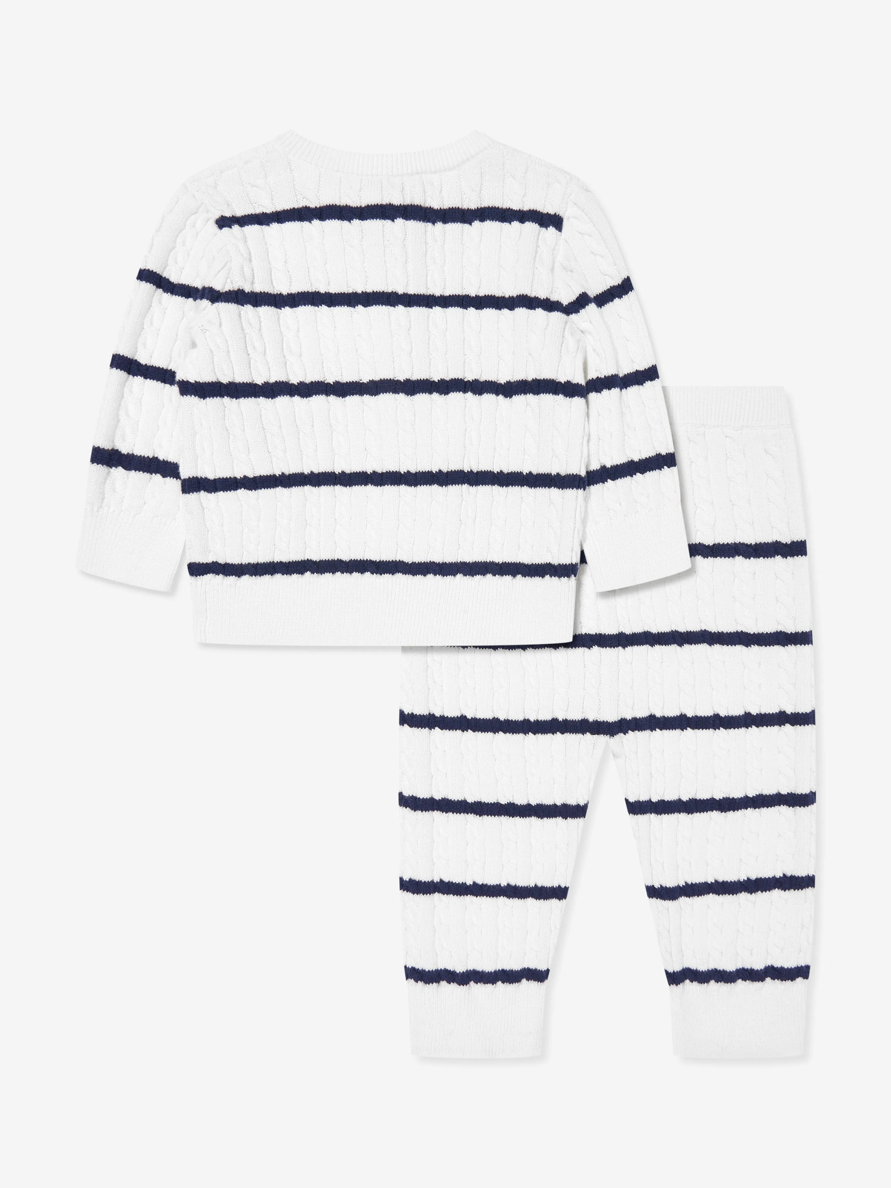 Baby Striped Leggings Set in Navy