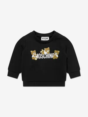 Baby Teddy Bear Logo Sweatshirt in Black