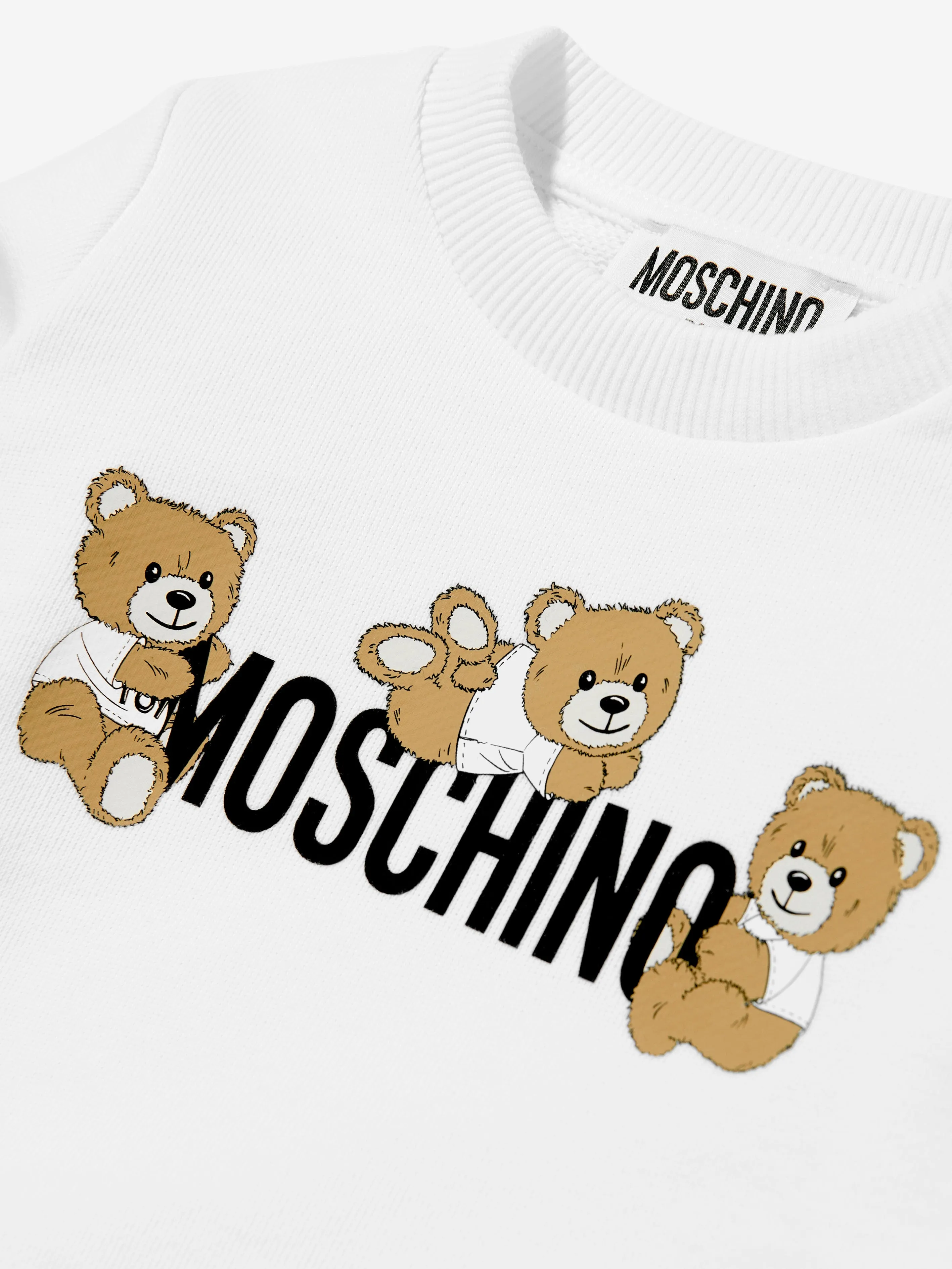 Baby Teddy Bear Logo Sweatshirt in White