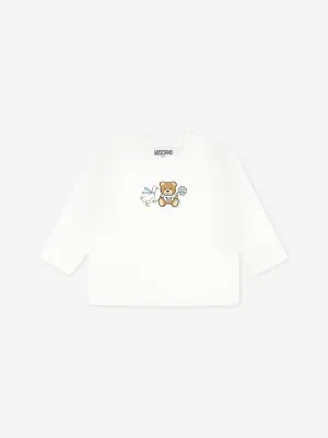 Baby Teddy Bear Long Sleeve T-Shirt in Ivory