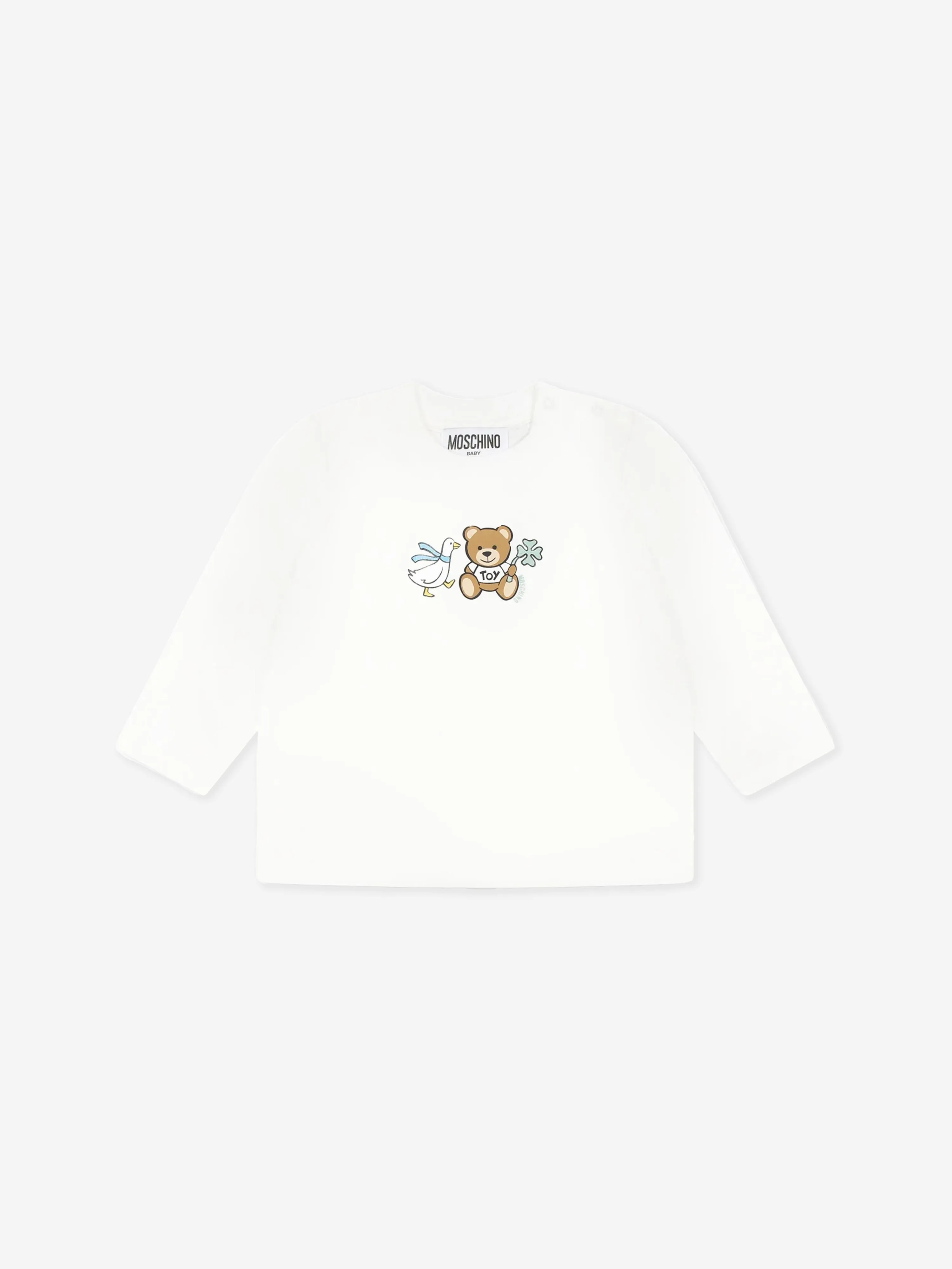 Baby Teddy Bear Long Sleeve T-Shirt in Ivory