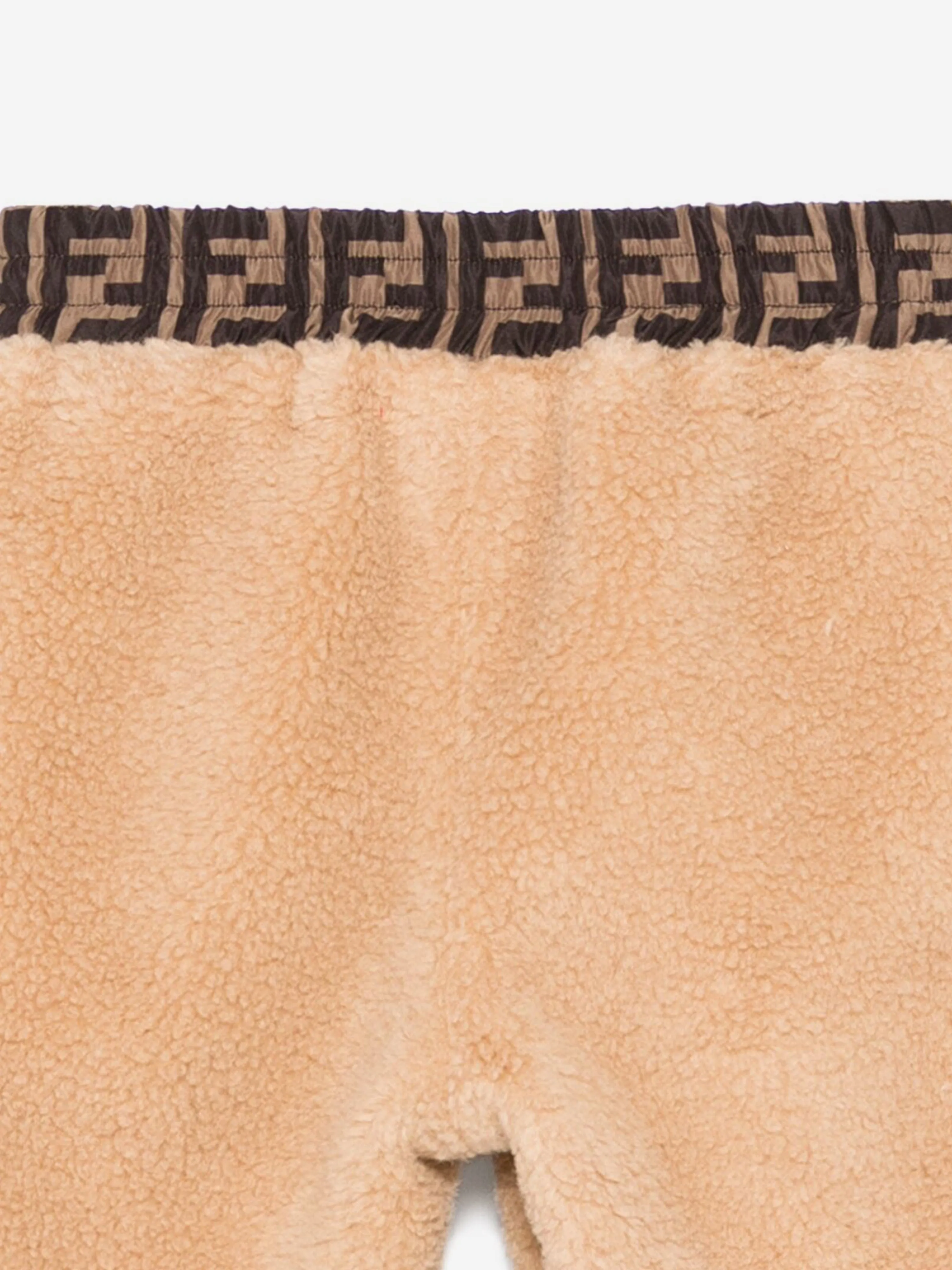 Baby Teddy Fleece Joggers in Beige