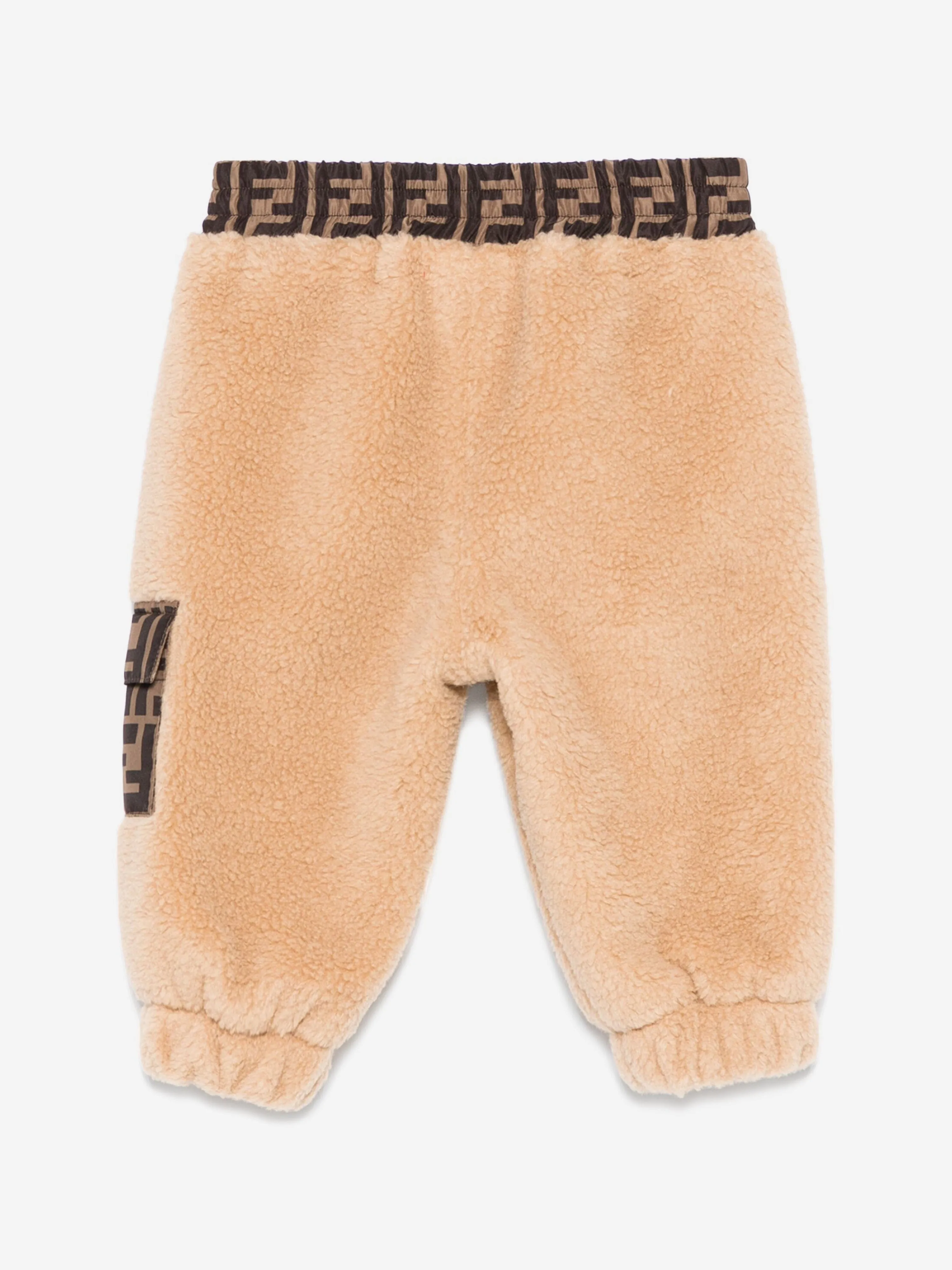 Baby Teddy Fleece Joggers in Beige