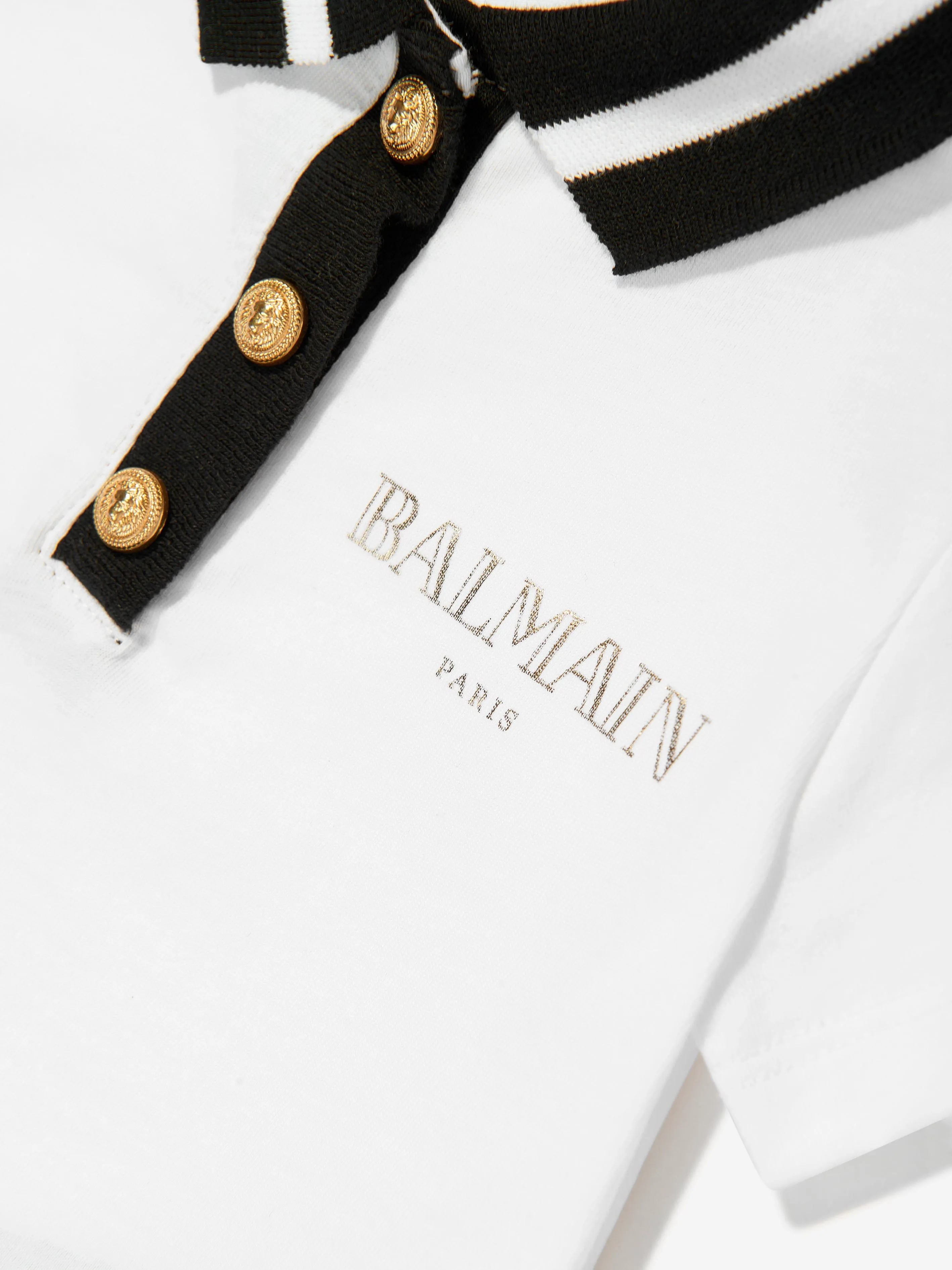 Balmain Baby Boys Polo Shirt in White
