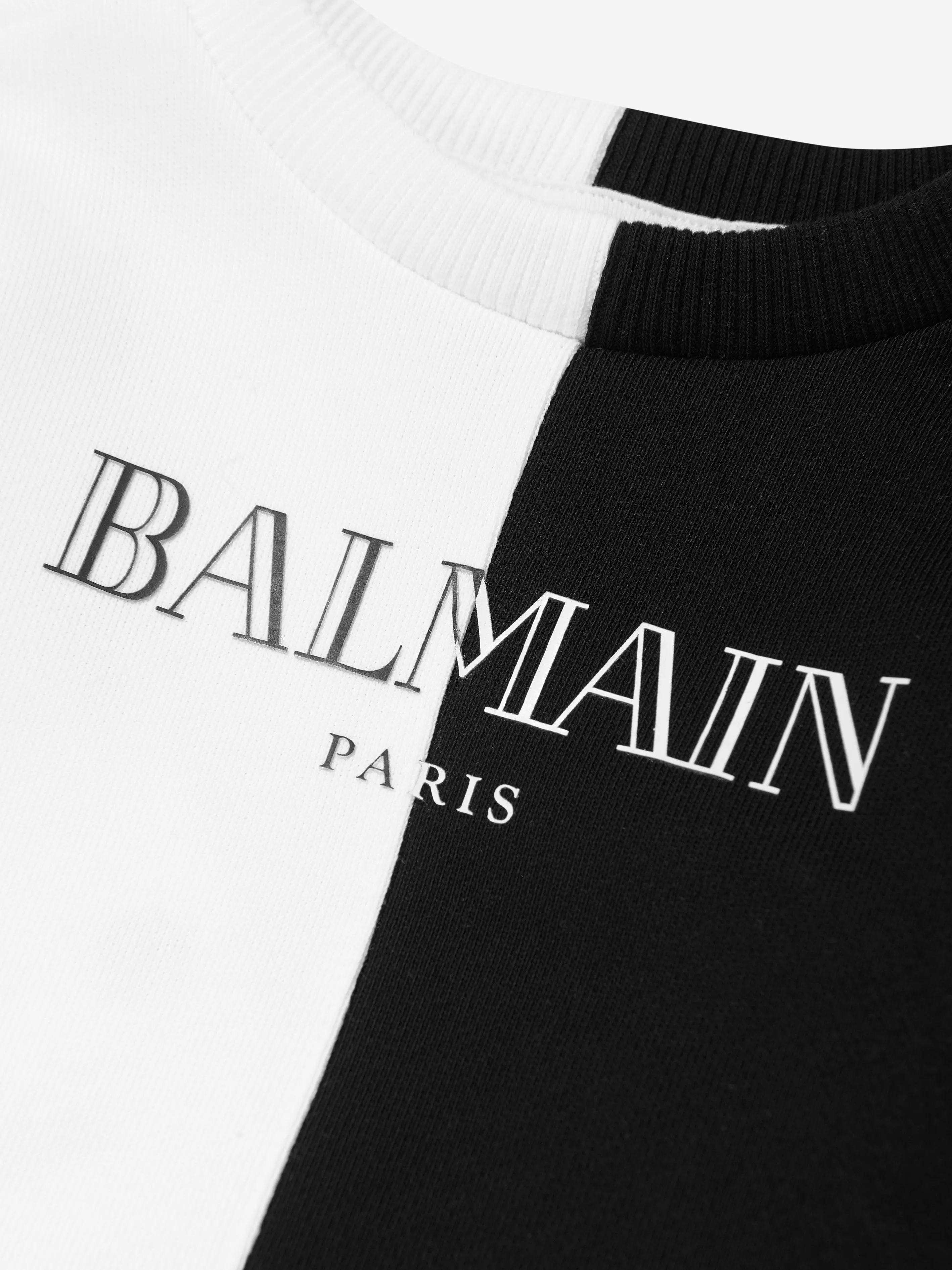 Balmain Baby Colourblock Sweatshirt in White