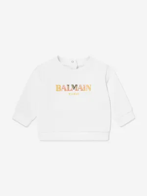 Balmain Baby Logo Sweathshirt in White