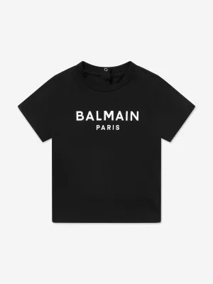 Balmain Baby Logo T-Shirt in Black
