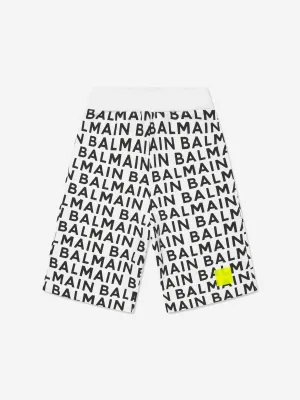 Balmain Boys Logo Jersey Shorts in Black