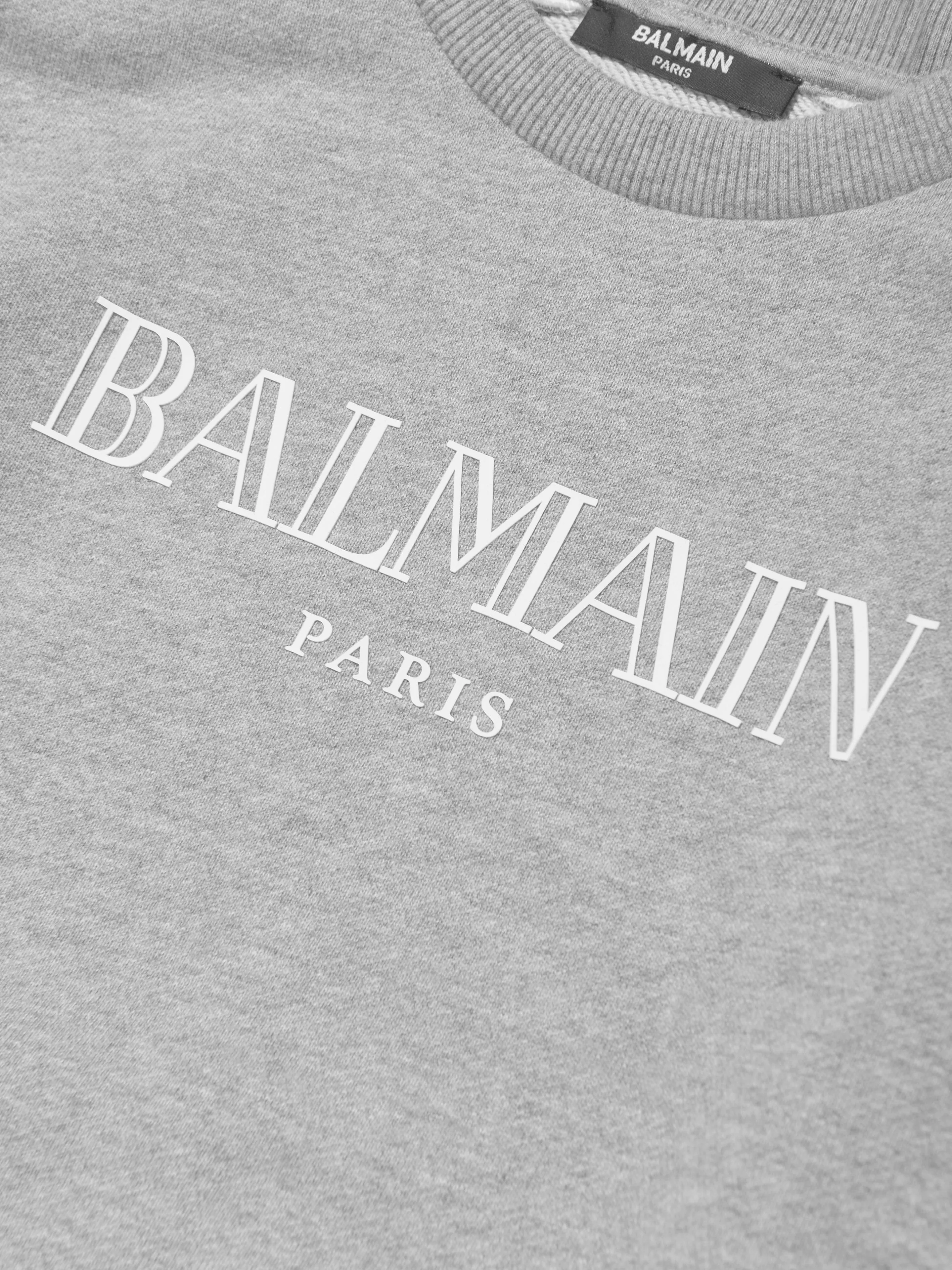 Balmain Boys Logo Sweatshirt in Grey