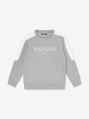 Balmain Boys Logo Sweatshirt in Grey