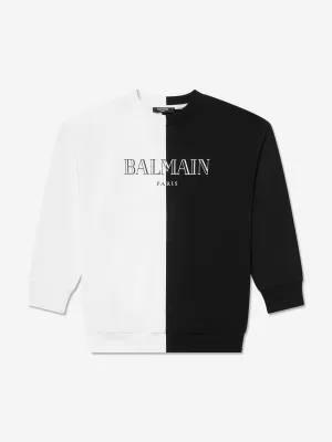 Balmain Kids Colourblock Sweatshirt in White