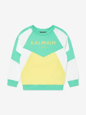 Balmain Kids Logo Sweatshirt in Green