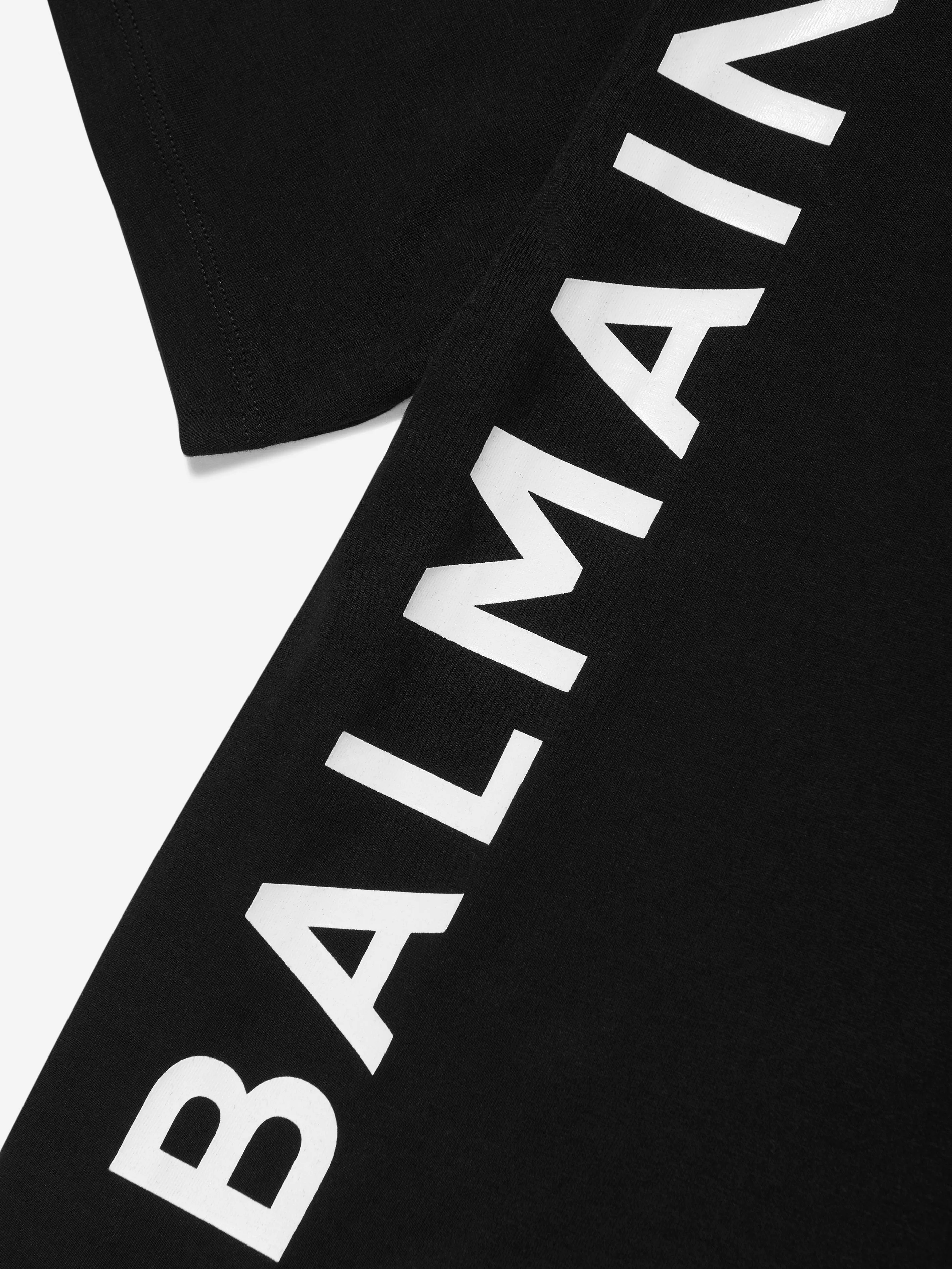 Balmain Kids Logo T-Shirt in Black