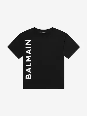 Balmain Kids Logo T-Shirt in Black