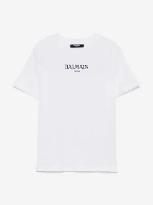 Balmain Kids Logo T-Shirt in White