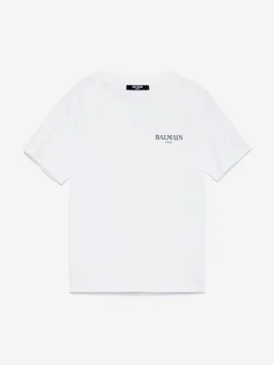 Balmain Kids Logo T-Shirt in White