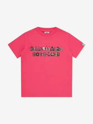 Billionaire Boys Club Kids Robot Text T-Shirt in Pink