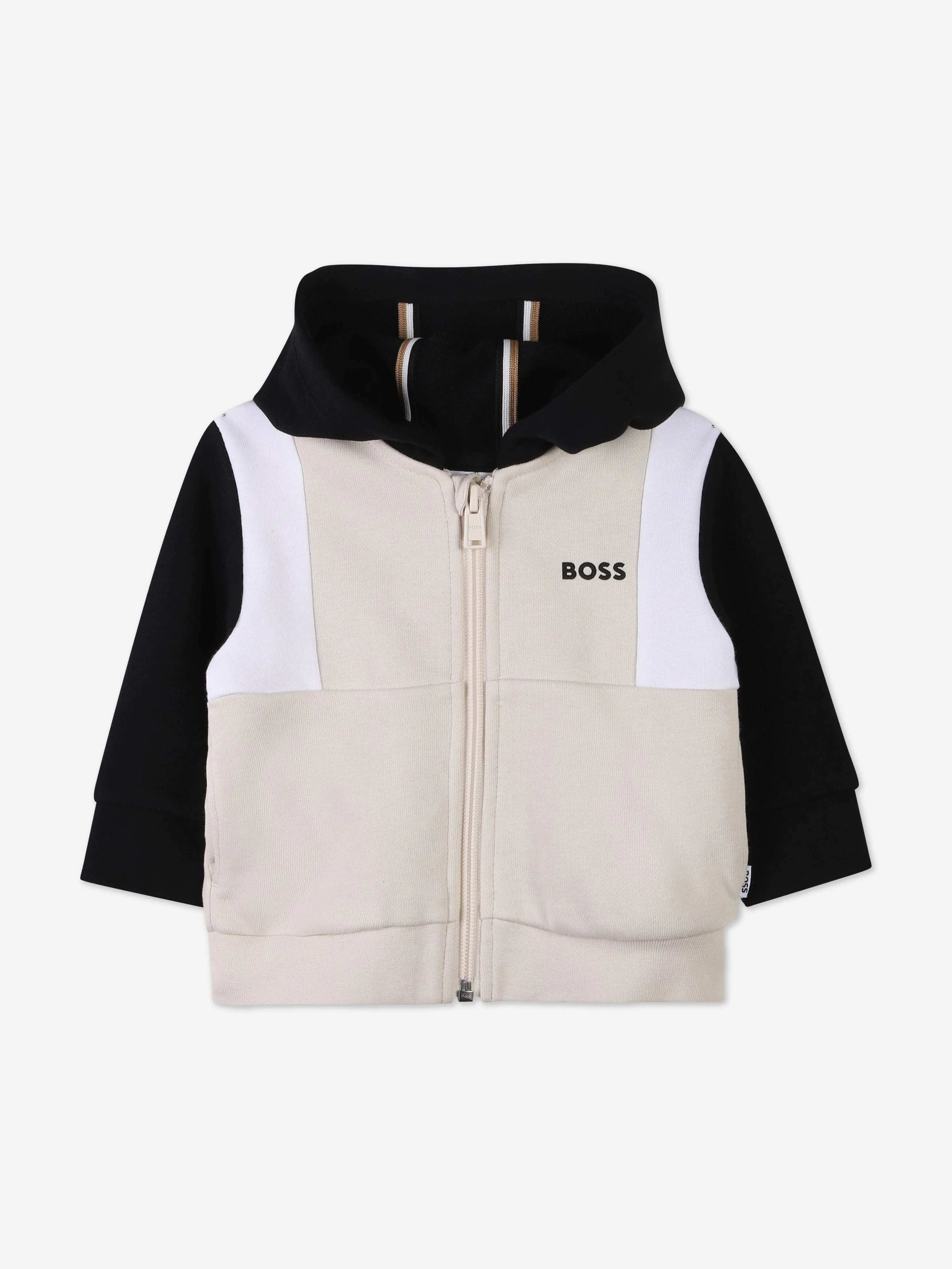 BOSS Baby Boys Colourblock Tracksuit in Beige