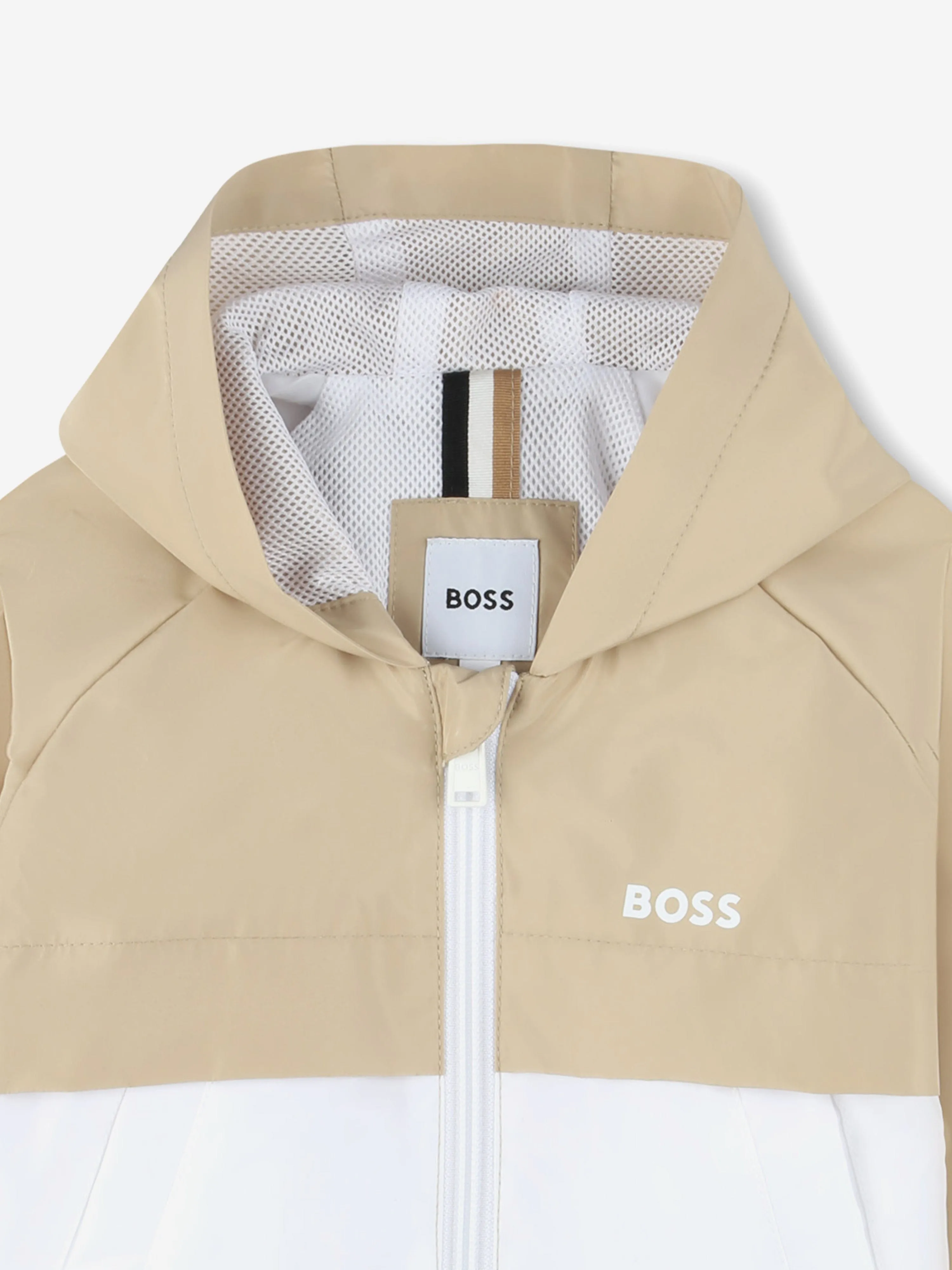 BOSS Baby Boys Hooded Windbreaker in Beige