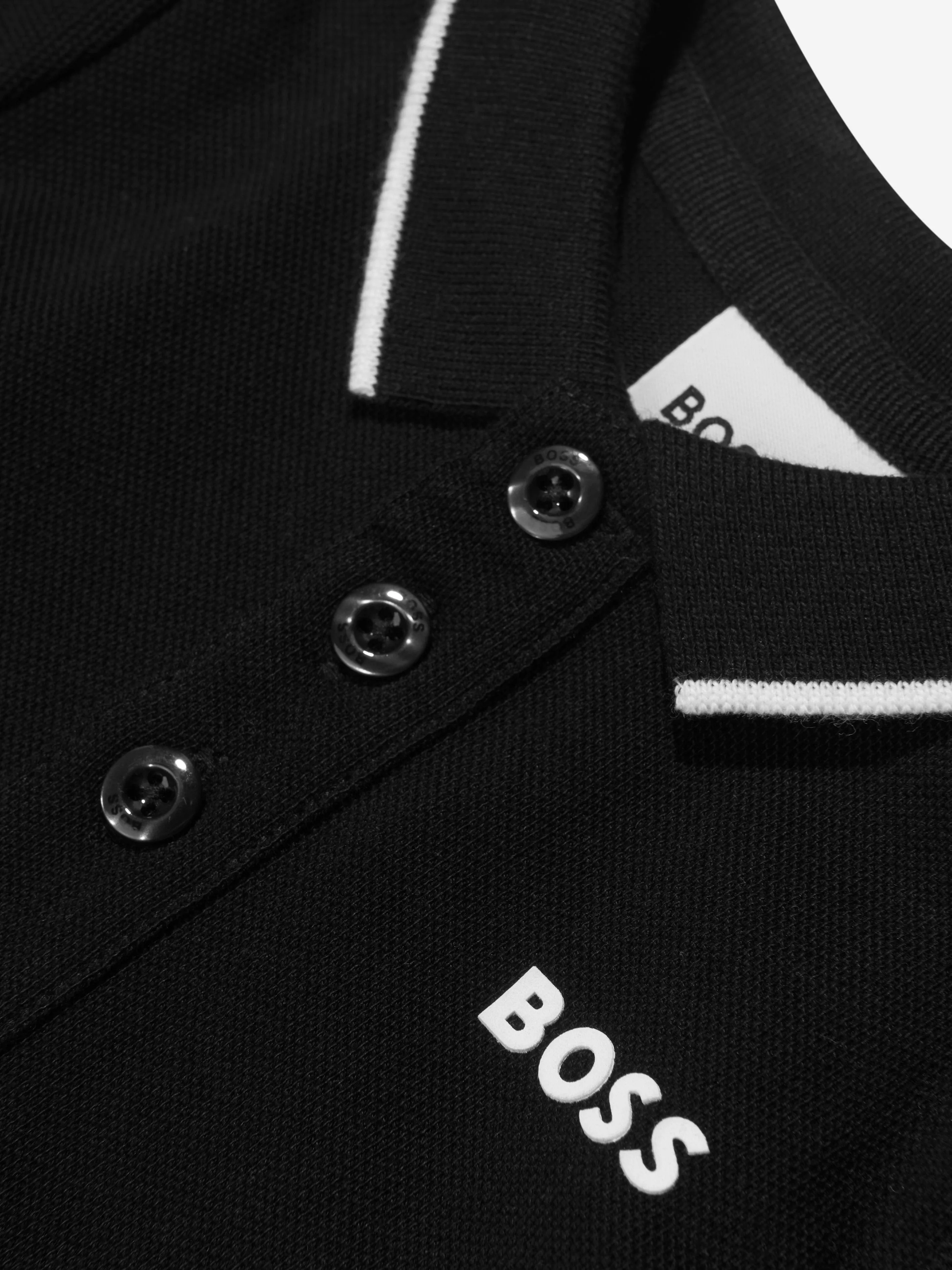 BOSS Baby Boys Logo Polo Shirt In Black