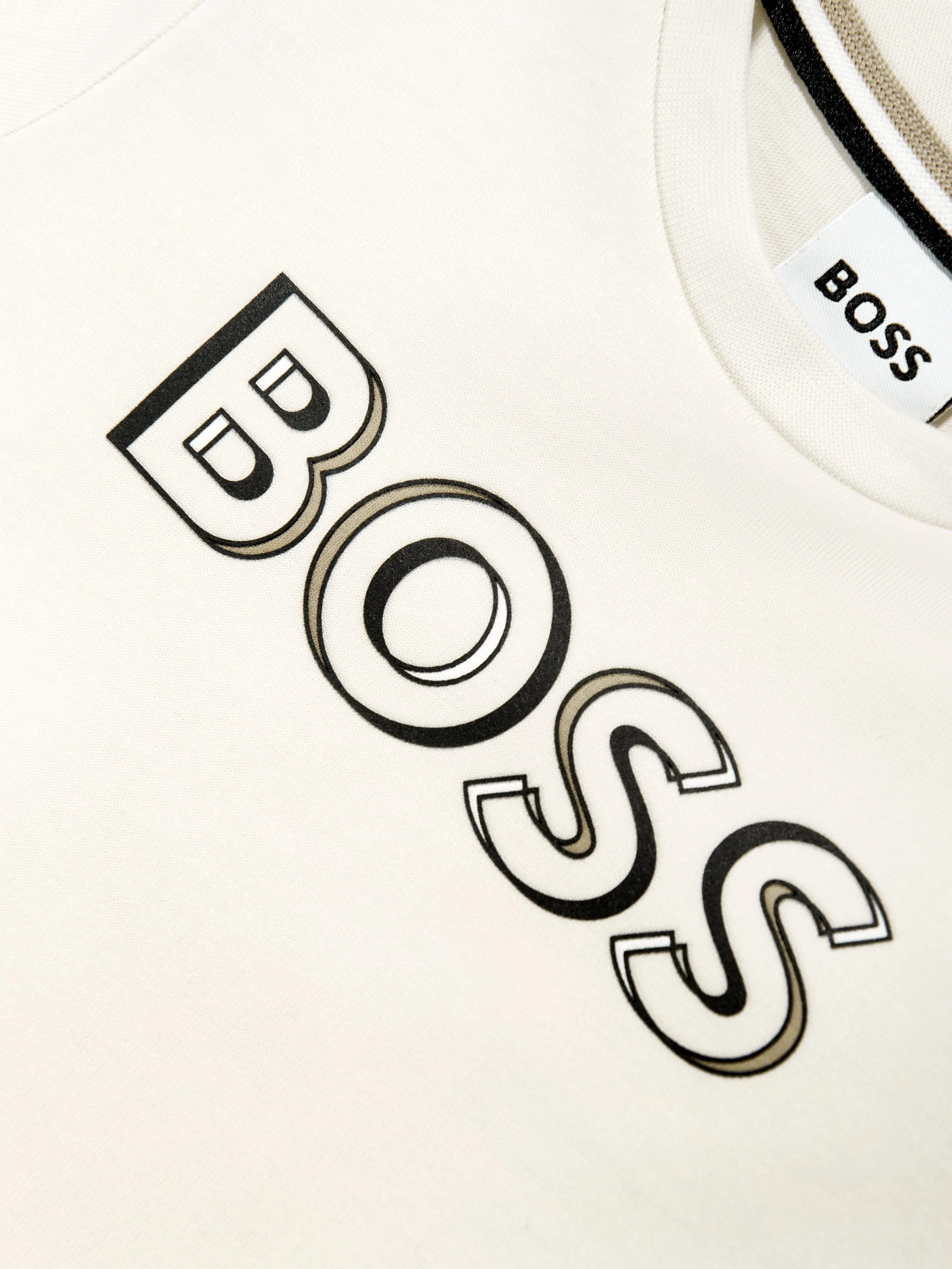 BOSS Baby Boys Logo Print T-Shirt in Beige