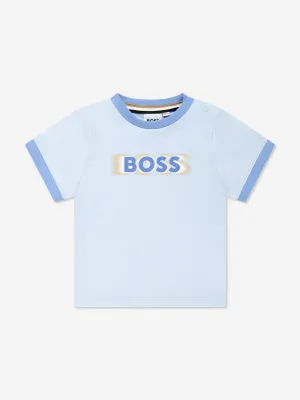 BOSS Baby Boys Logo Print T-Shirt in Navy