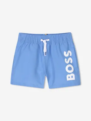 BOSS Baby Boys Logo Swim Shorts in Blue