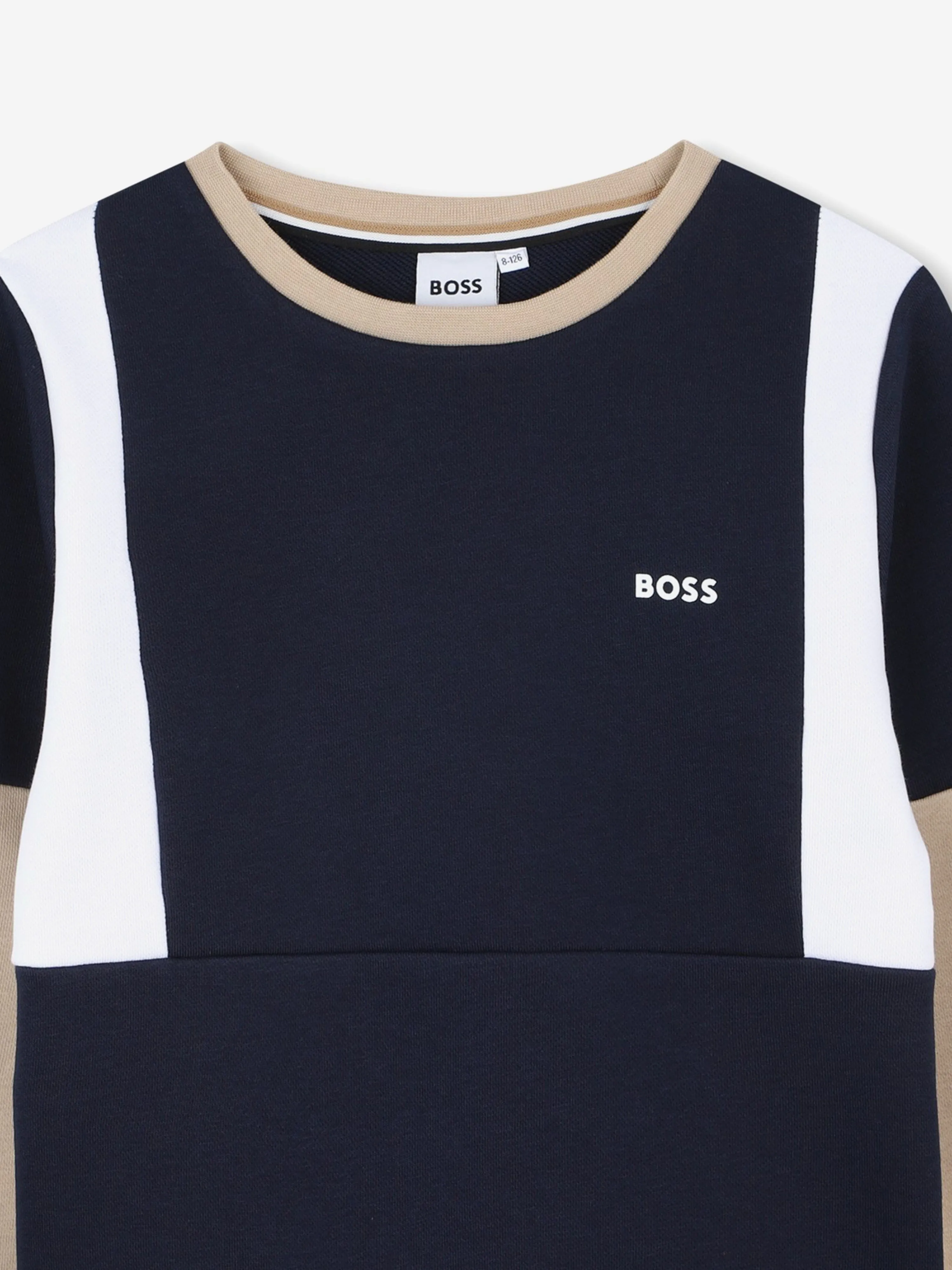 BOSS Boys Contrast Sweatshirt in Navy