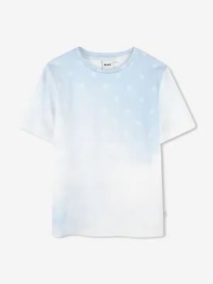 BOSS Boys Double B Cloud Print T-Shirt in Blue