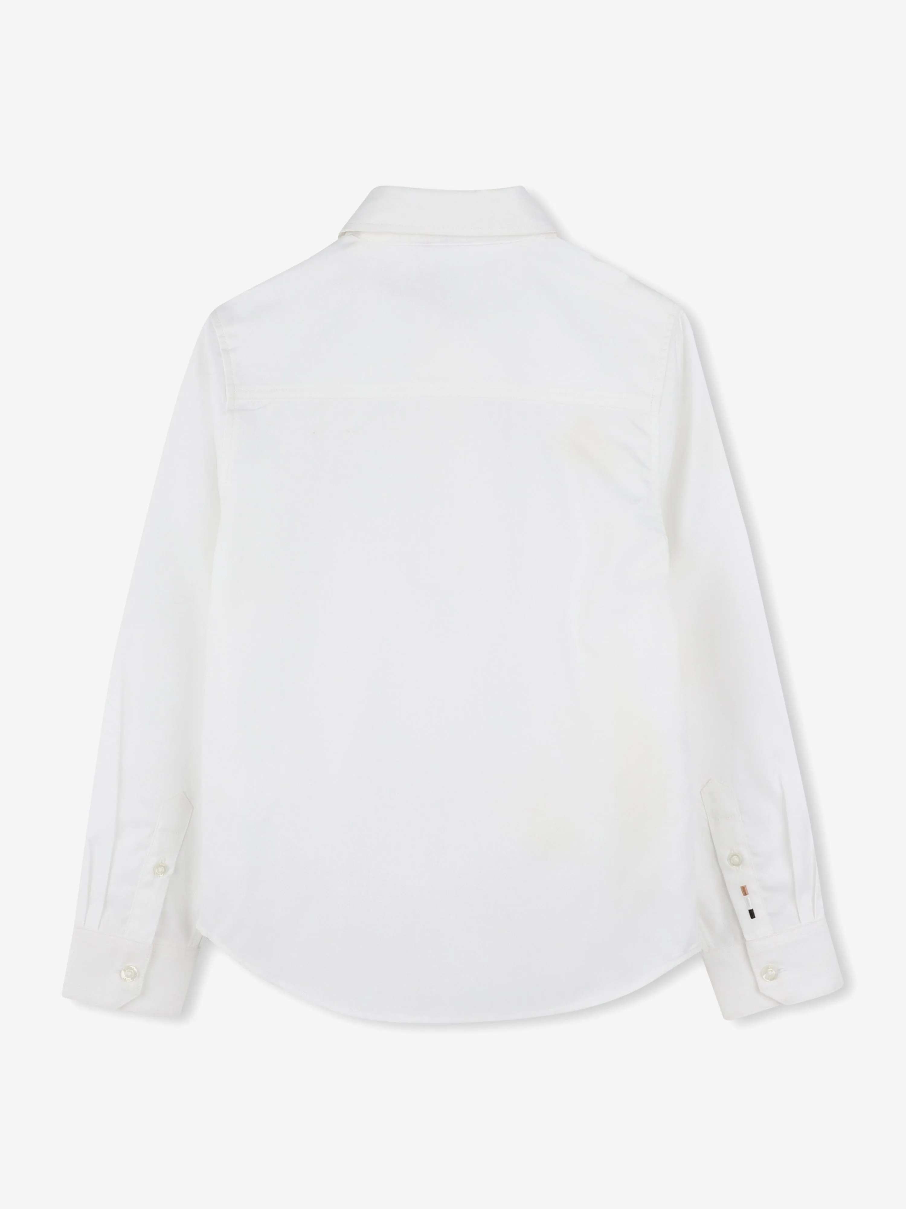 BOSS Boys Embroidered Logo Shirt in White