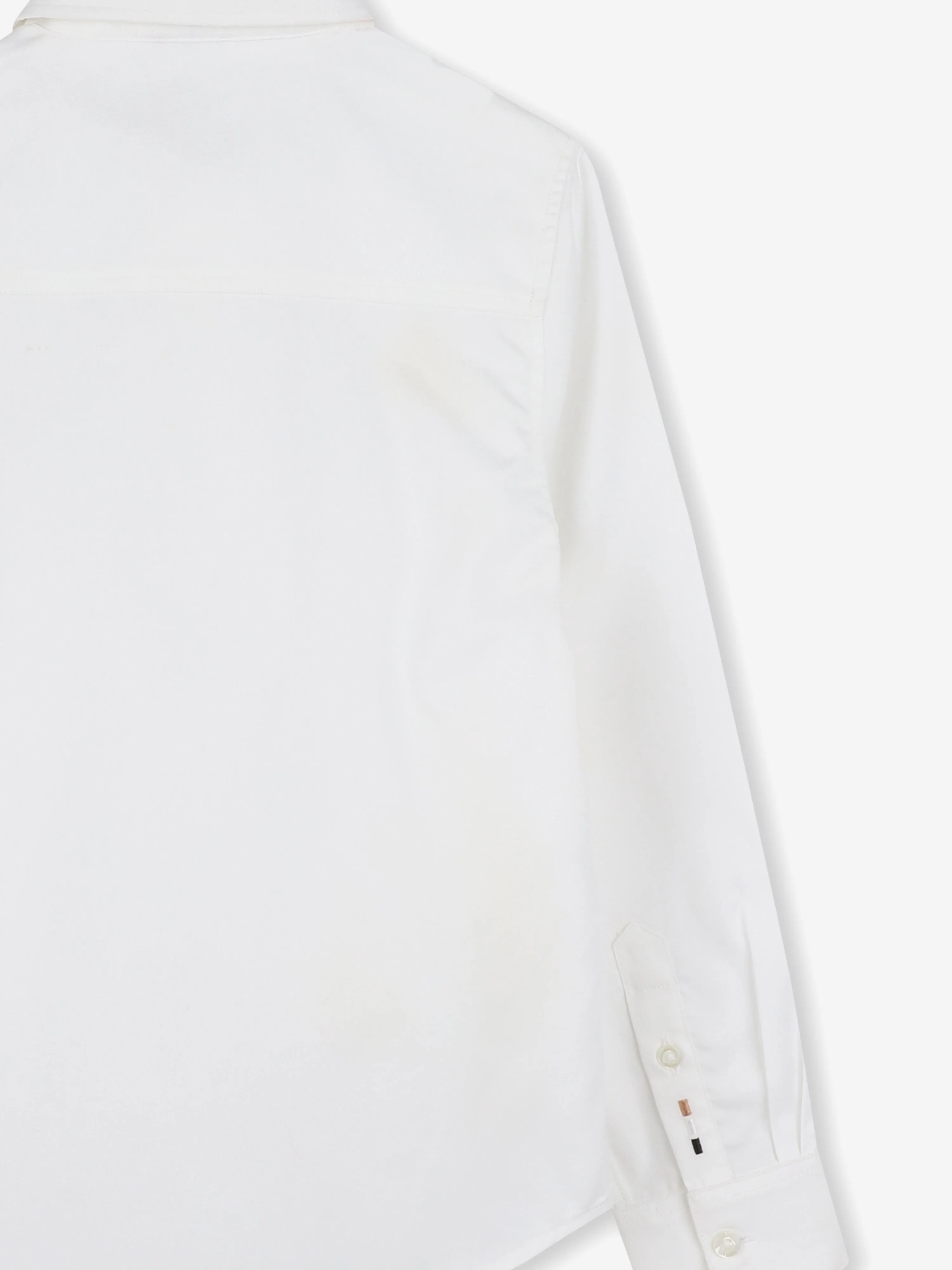 BOSS Boys Embroidered Logo Shirt in White
