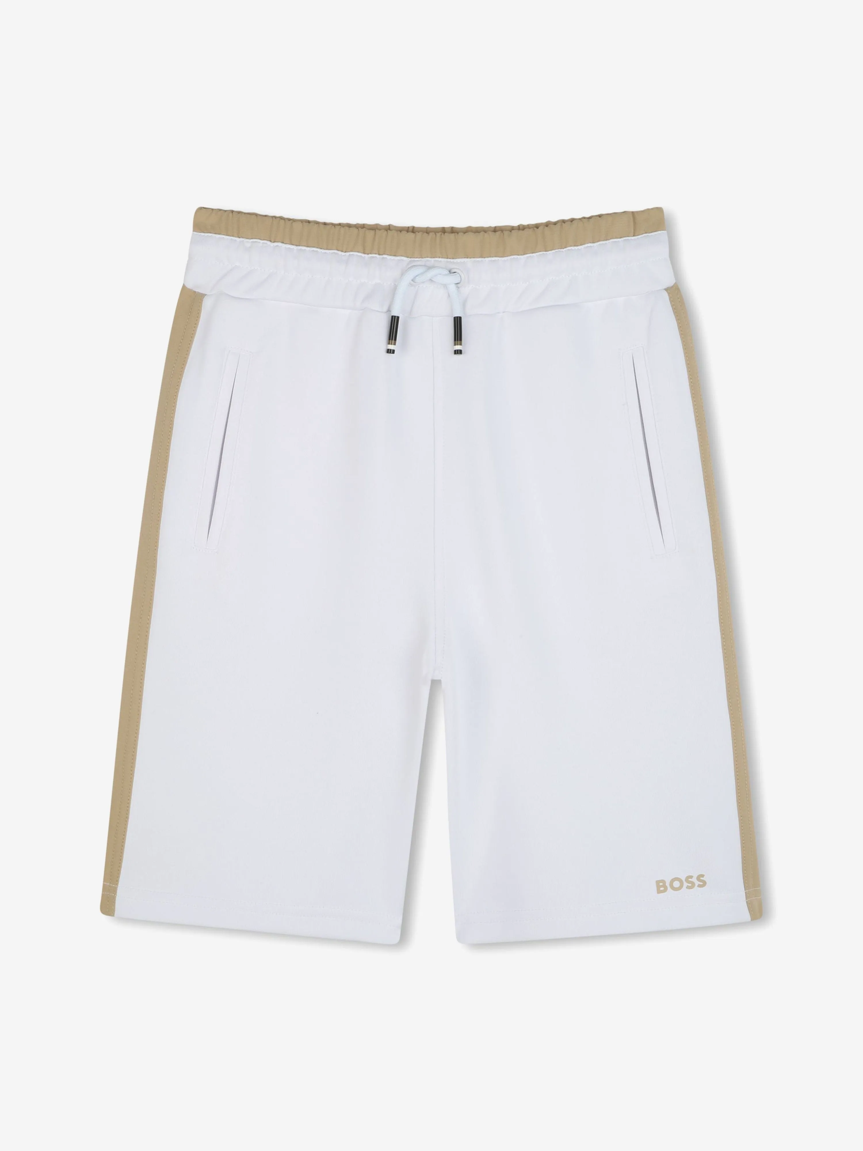 BOSS Boys Logo Bermuda Shorts in White