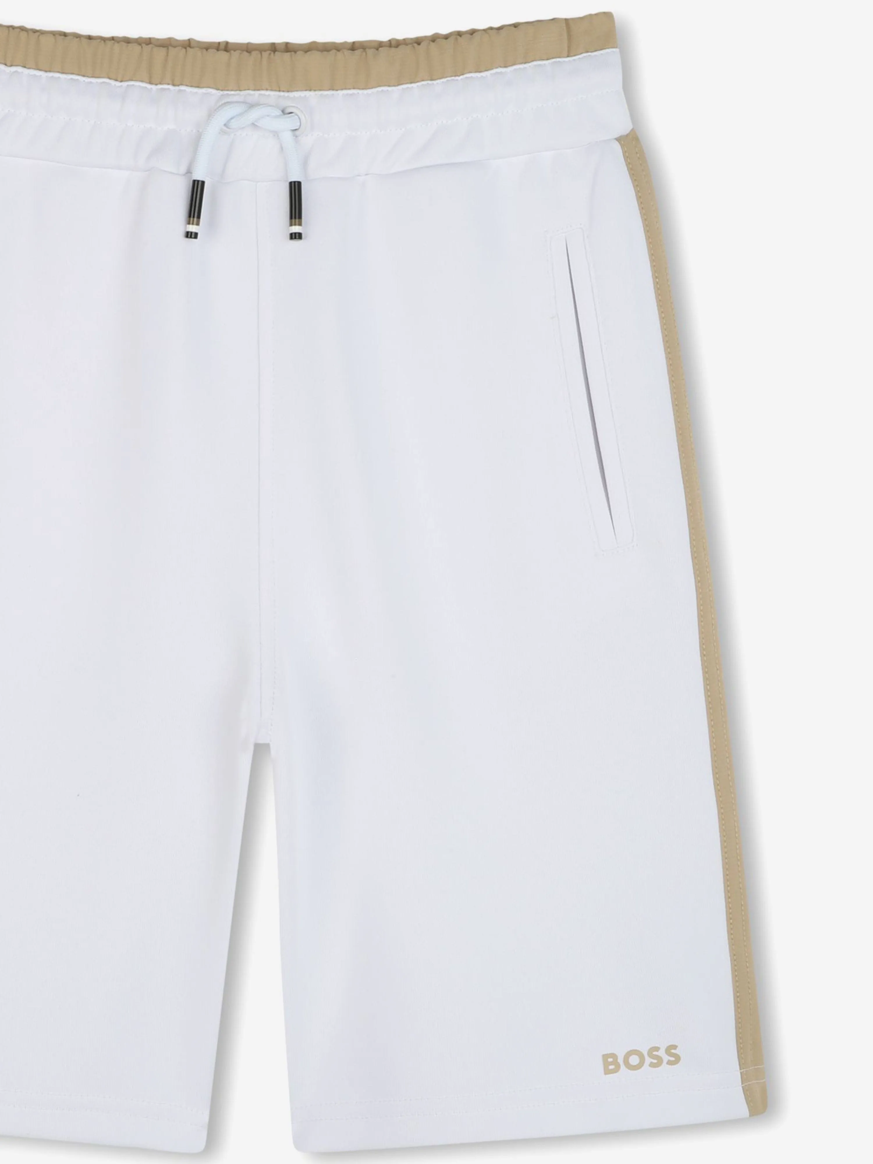 BOSS Boys Logo Bermuda Shorts in White