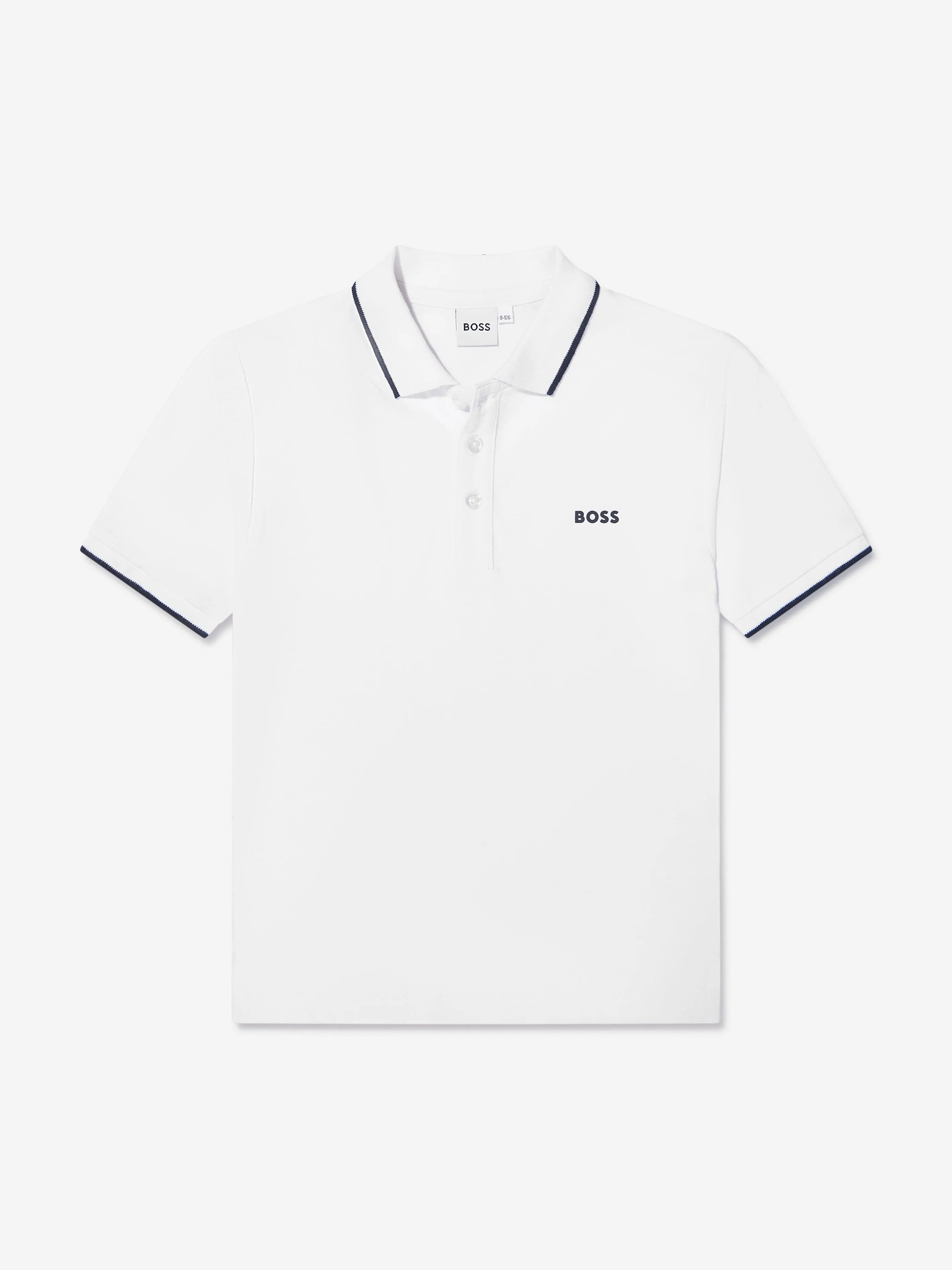 BOSS Boys Logo Polo Shirt in White