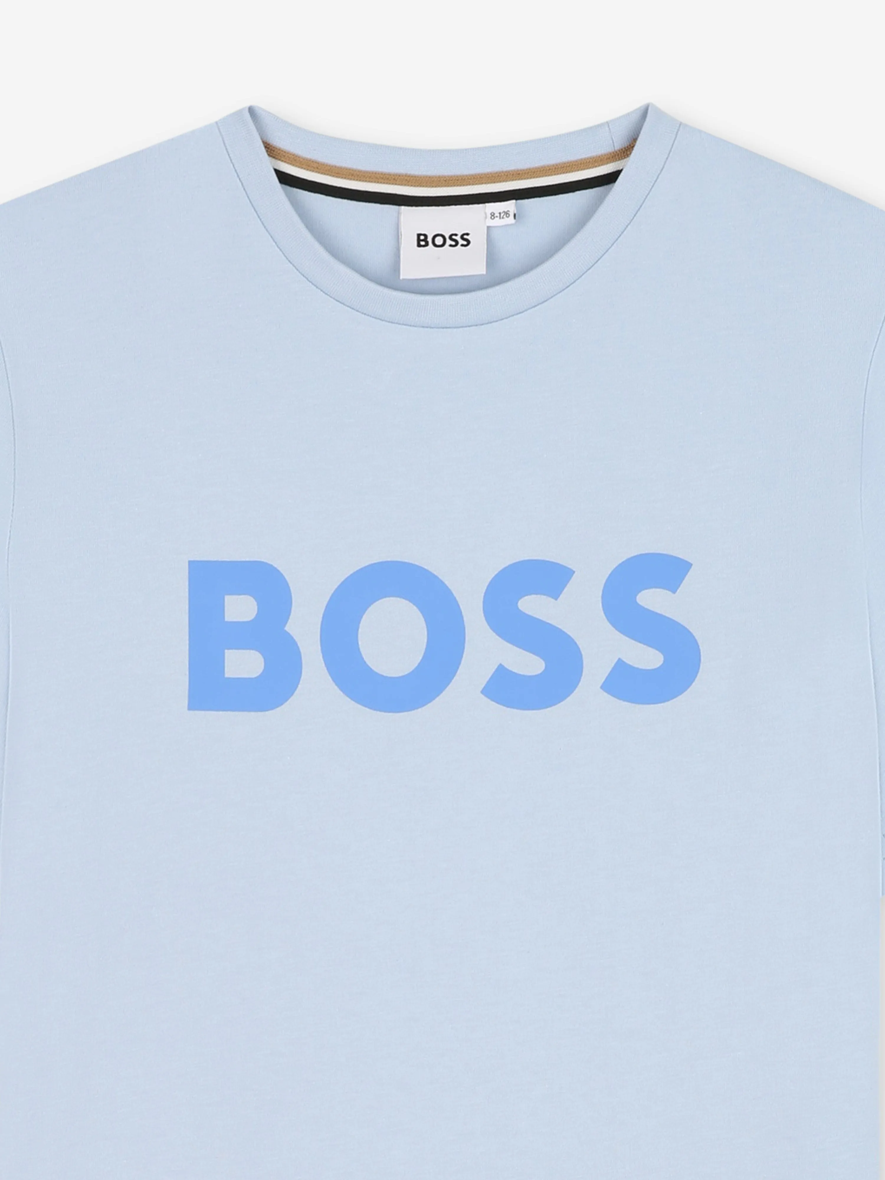 BOSS Boys Logo Print T-Shirt in Blue