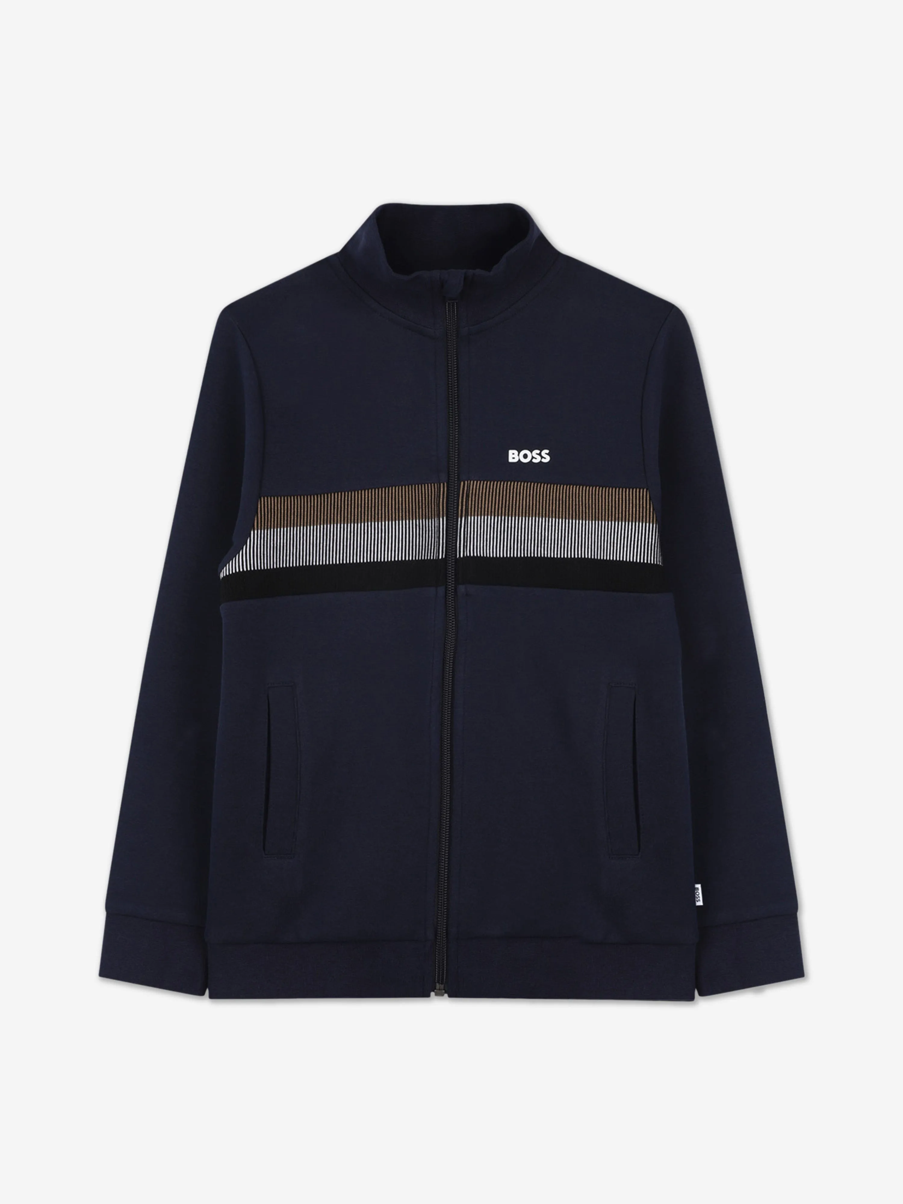 BOSS Boys Logo Print Tracksuit in Navy