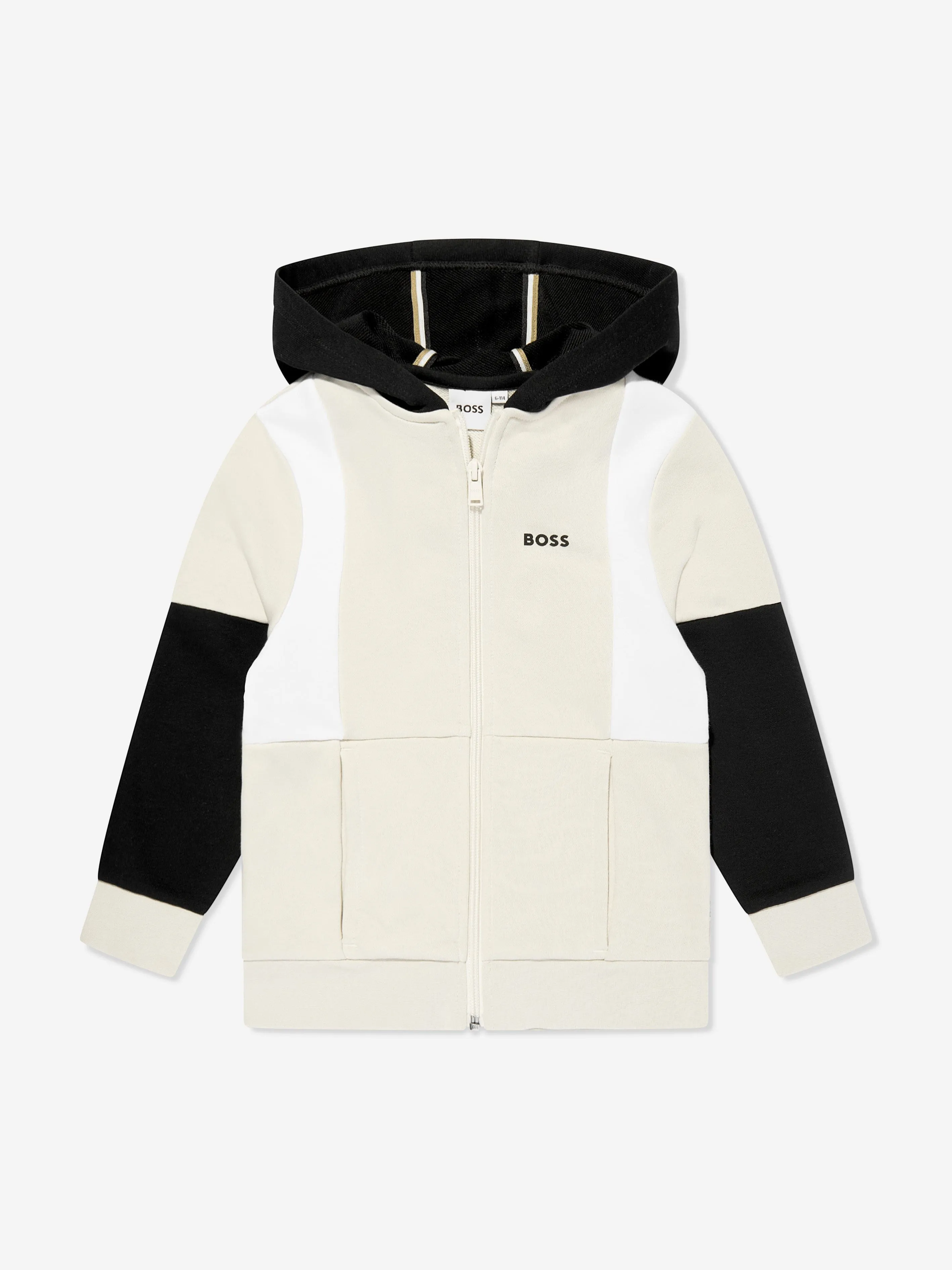 BOSS Boys Logo Tracksuit in Beige