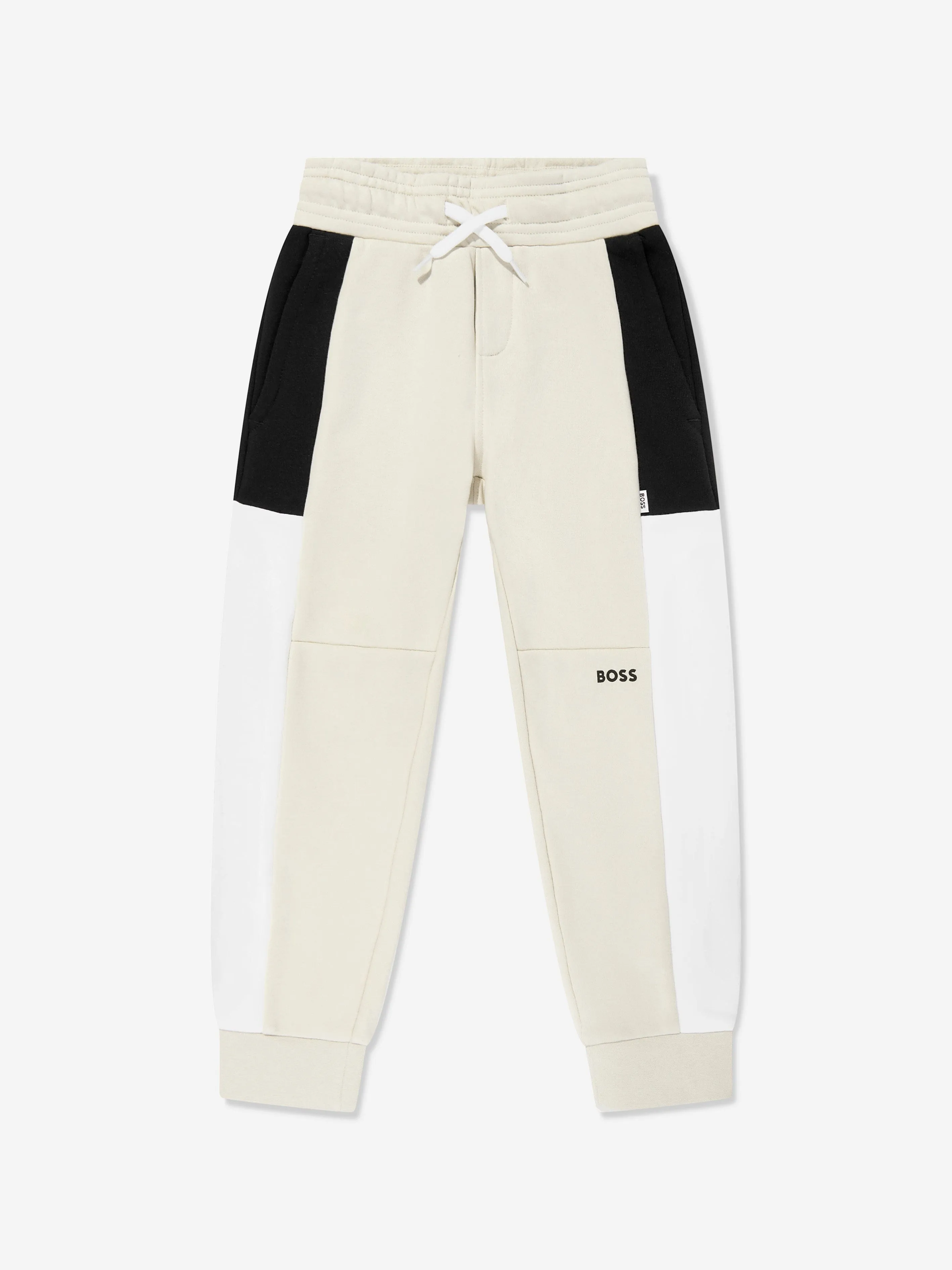 BOSS Boys Logo Tracksuit in Beige