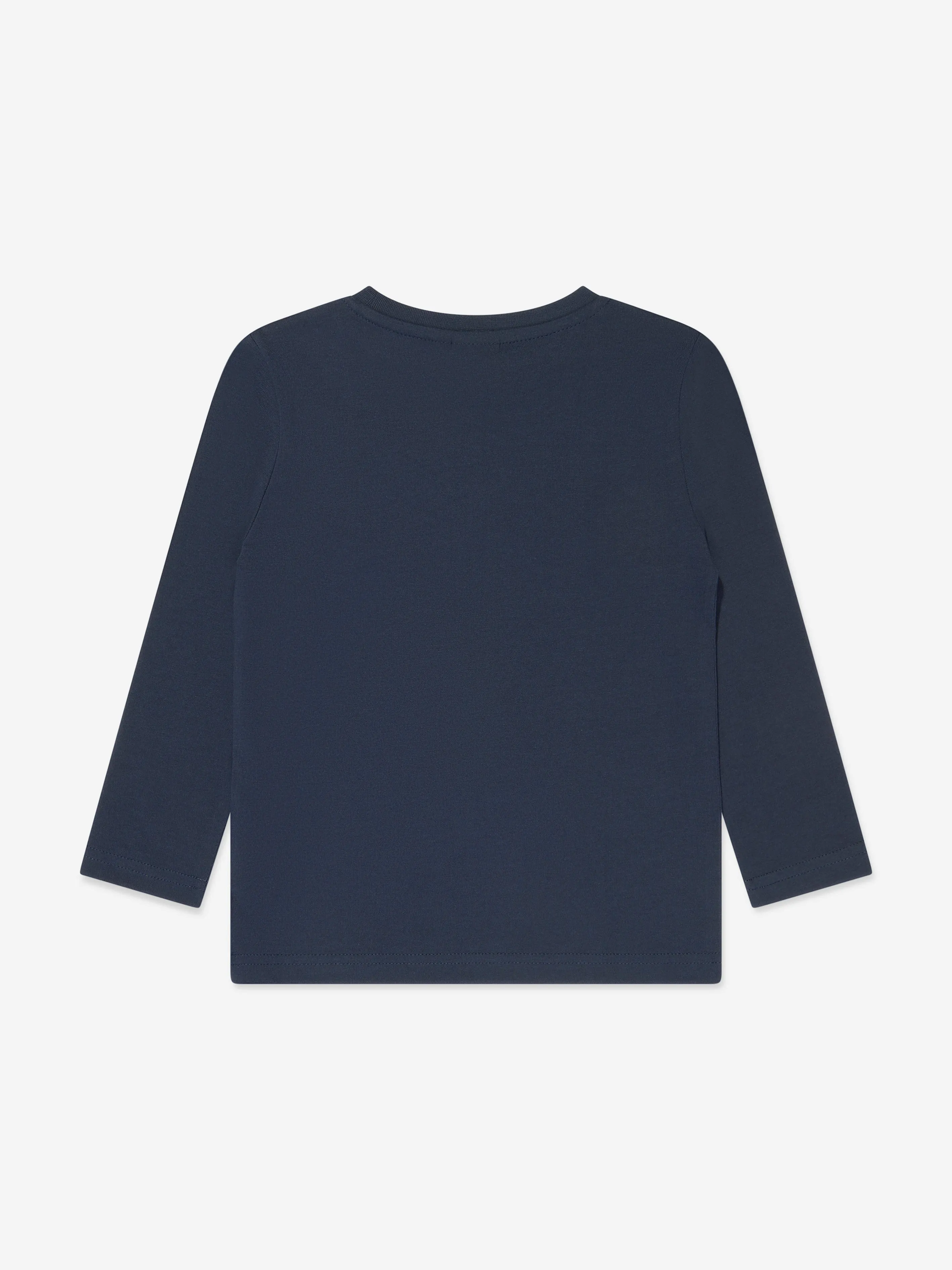 BOSS Boys Long Sleeve Logo T-Shirt in Navy