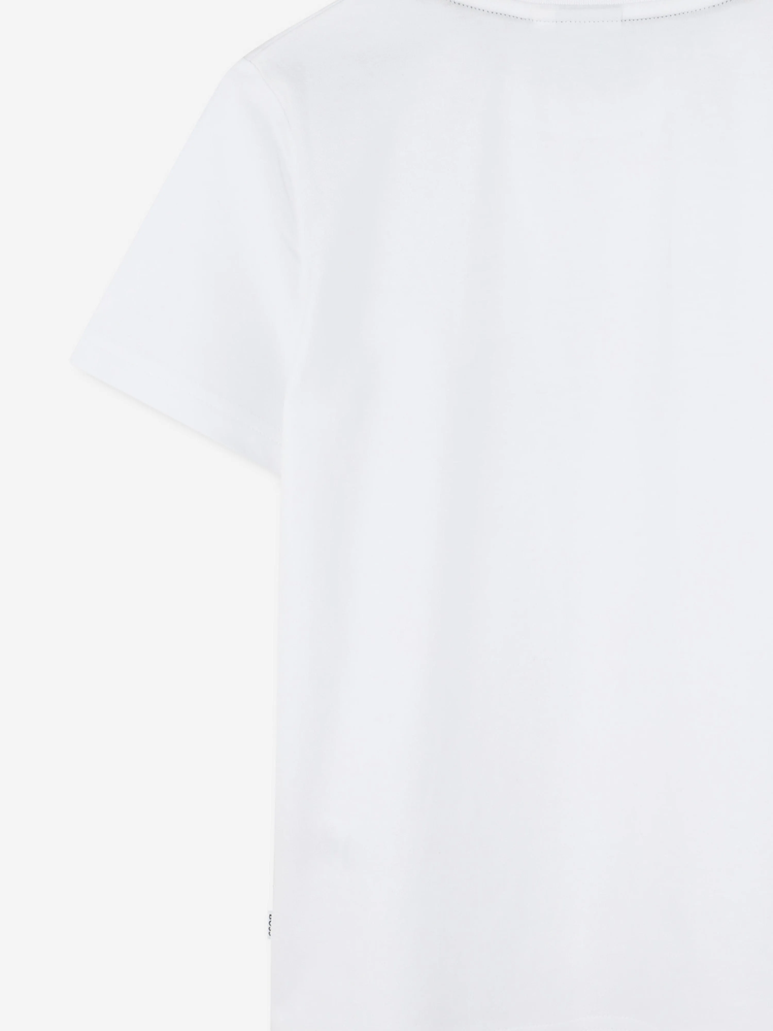 BOSS Boys Striped Print Logo T-Shirt in White