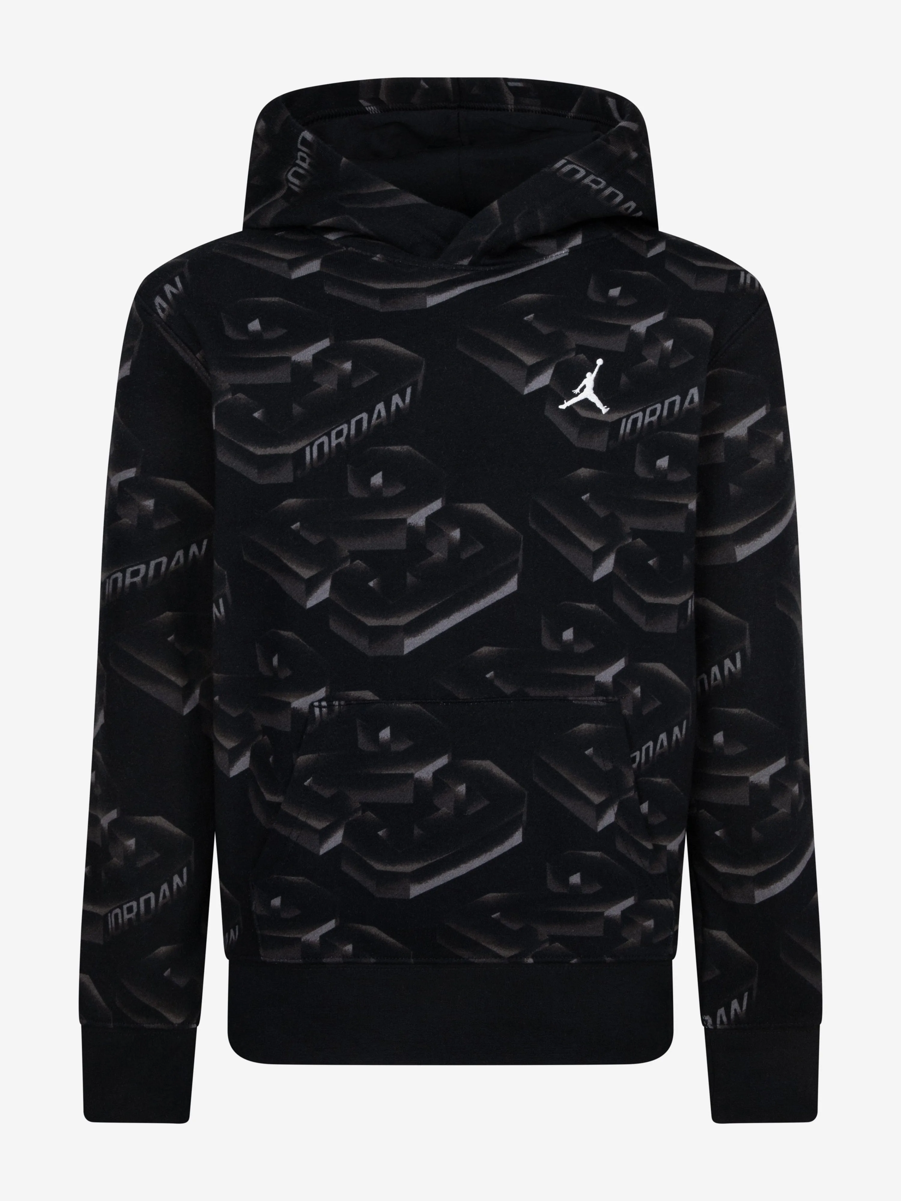 Boys 23 Fade Away Hoodie in Black