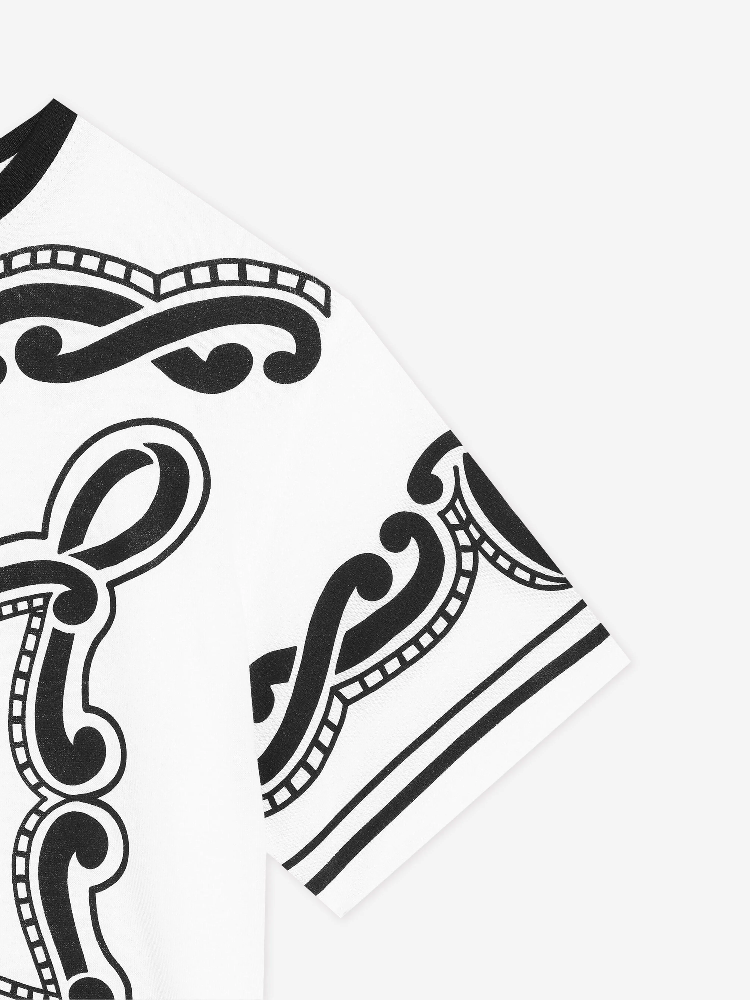 Boys Bandana Print Logo T-Shirt in White
