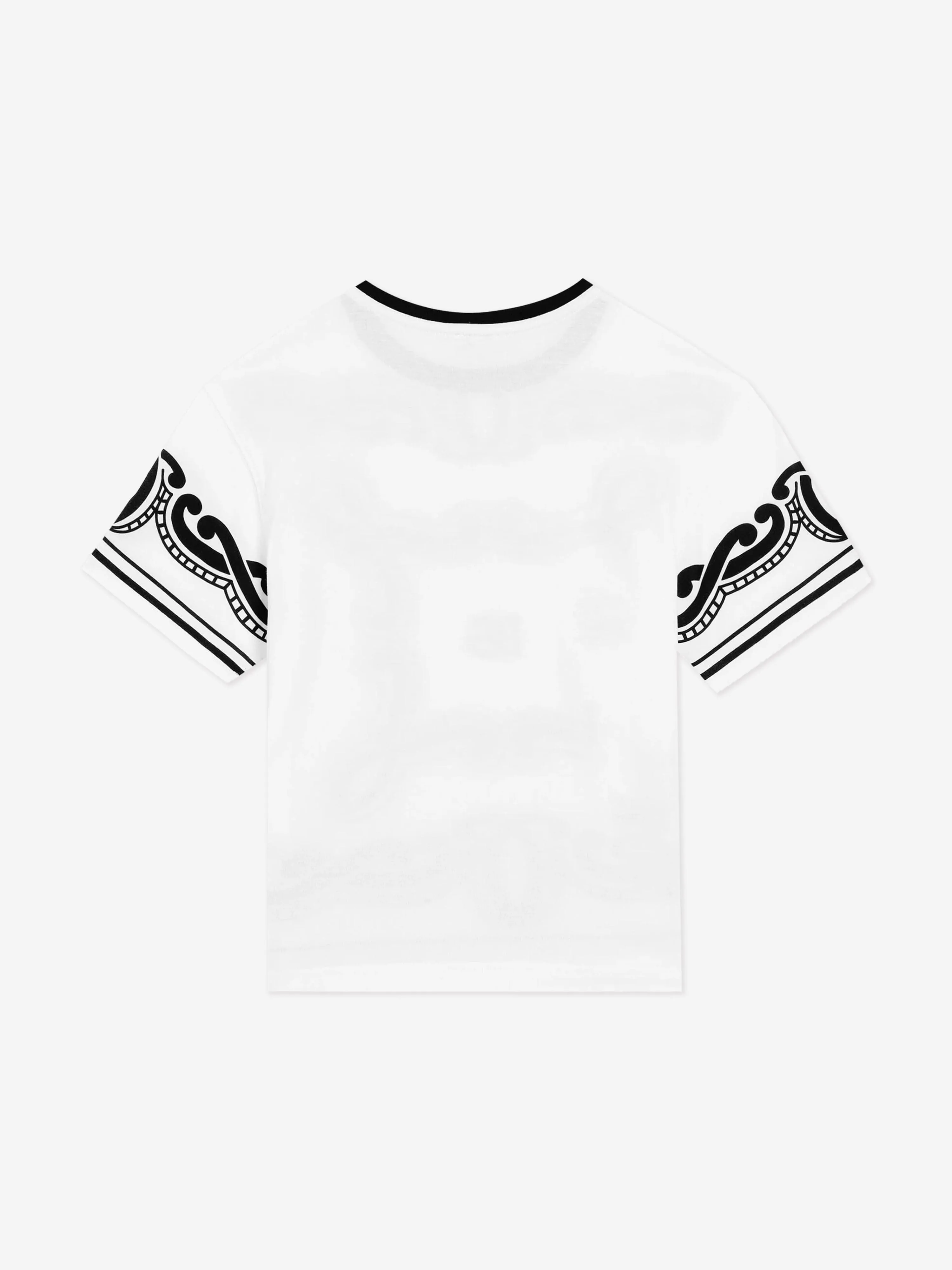 Boys Bandana Print Logo T-Shirt in White