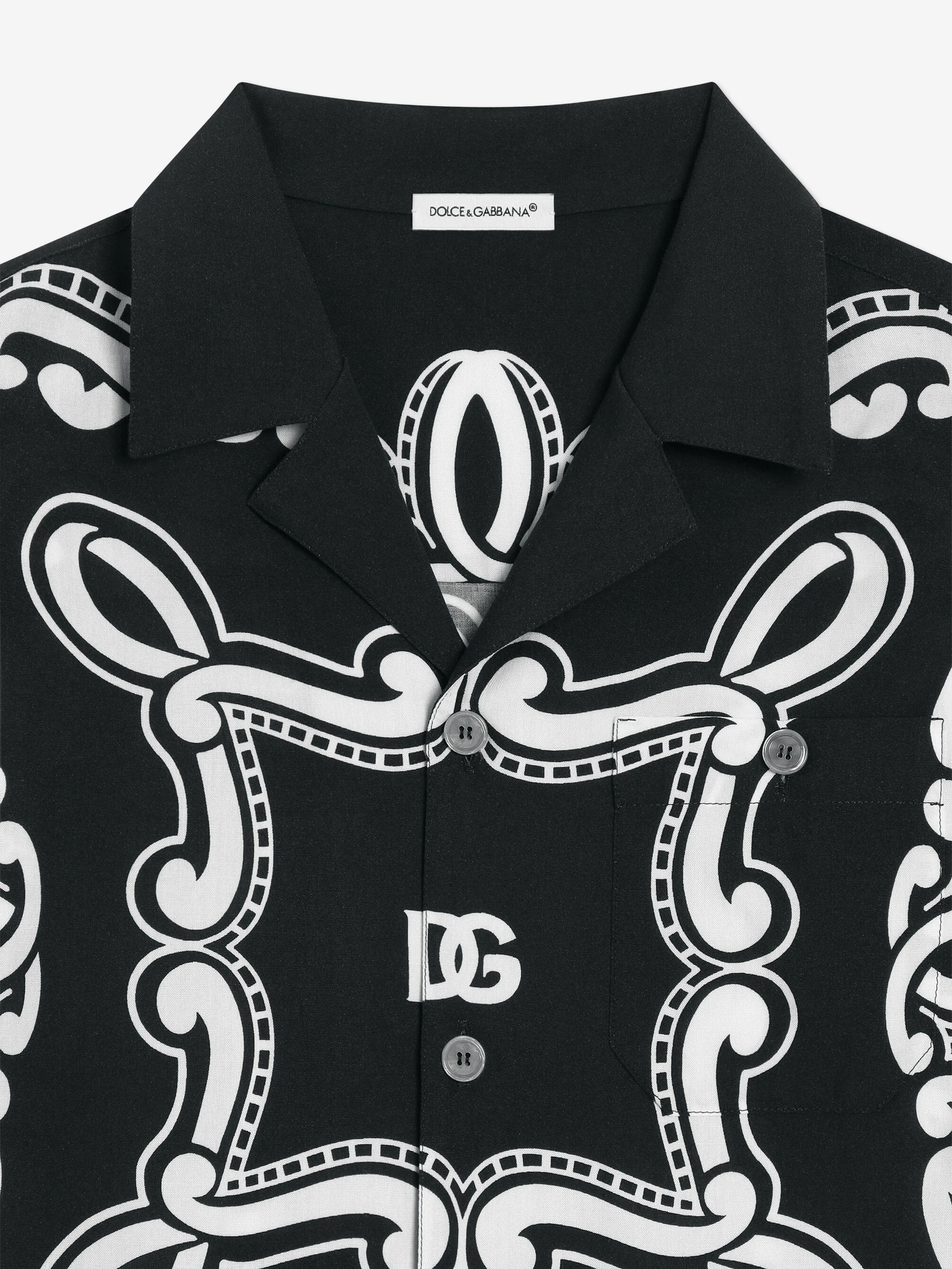 Boys Bandana Print Shirt in Black