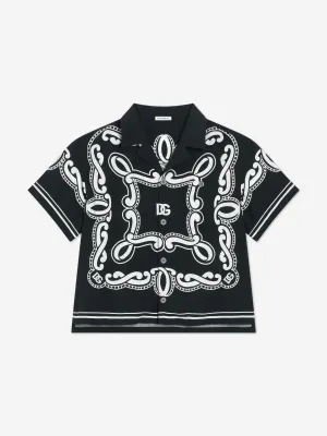 Boys Bandana Print Shirt in Black