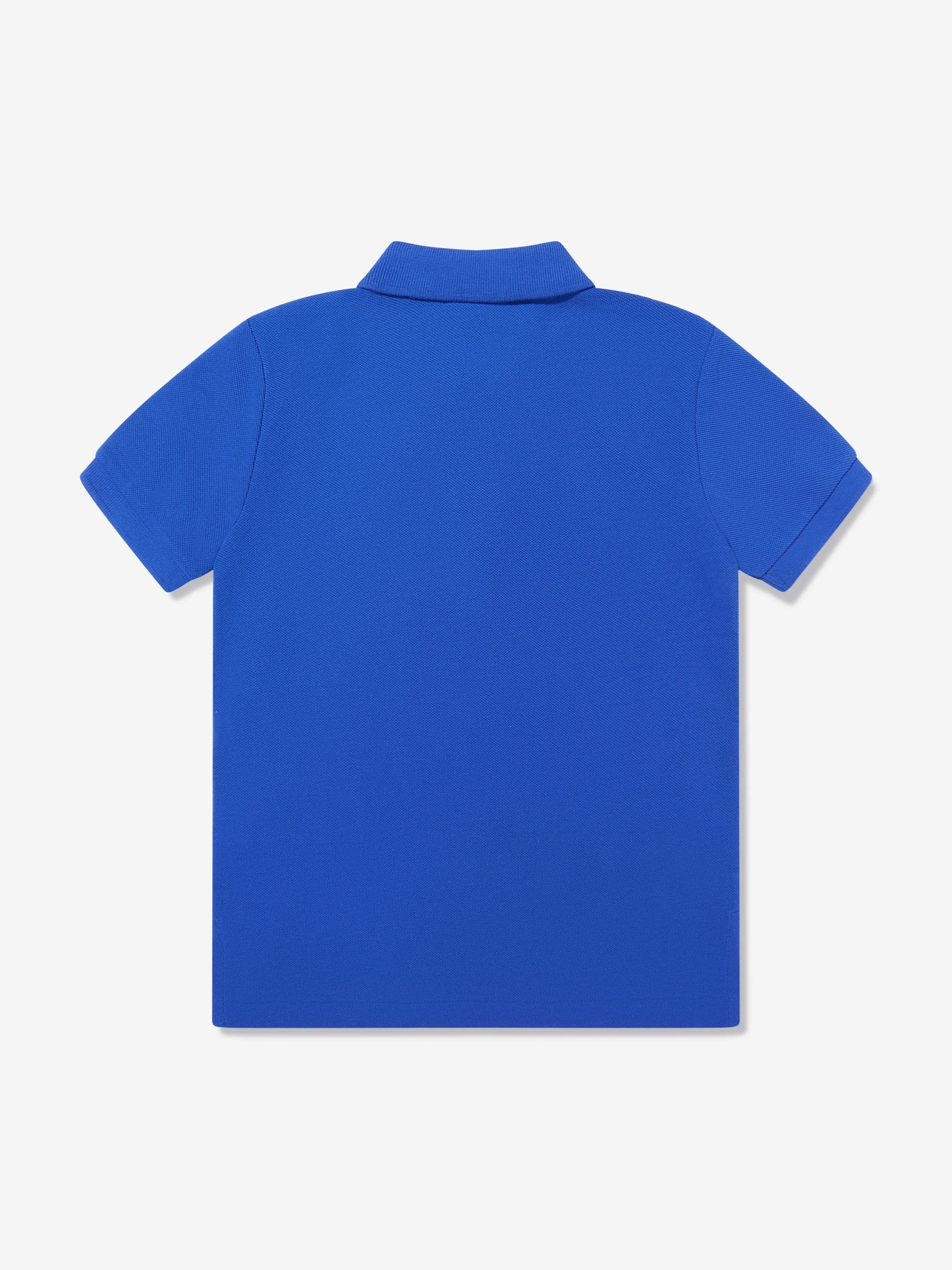 Boys Bear Polo Shirt in Blue