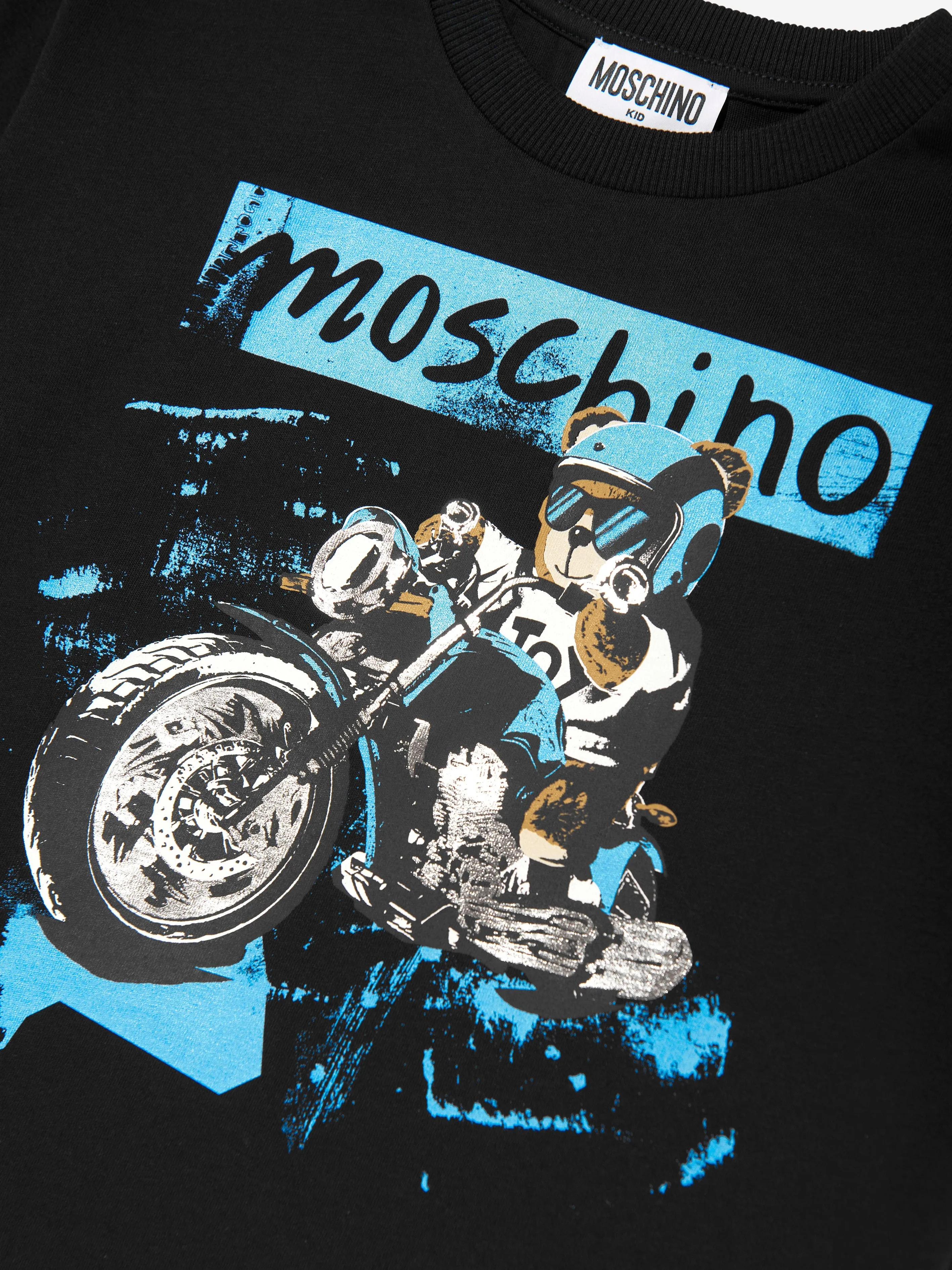 Boys Biker Bear T-Shirt in Black