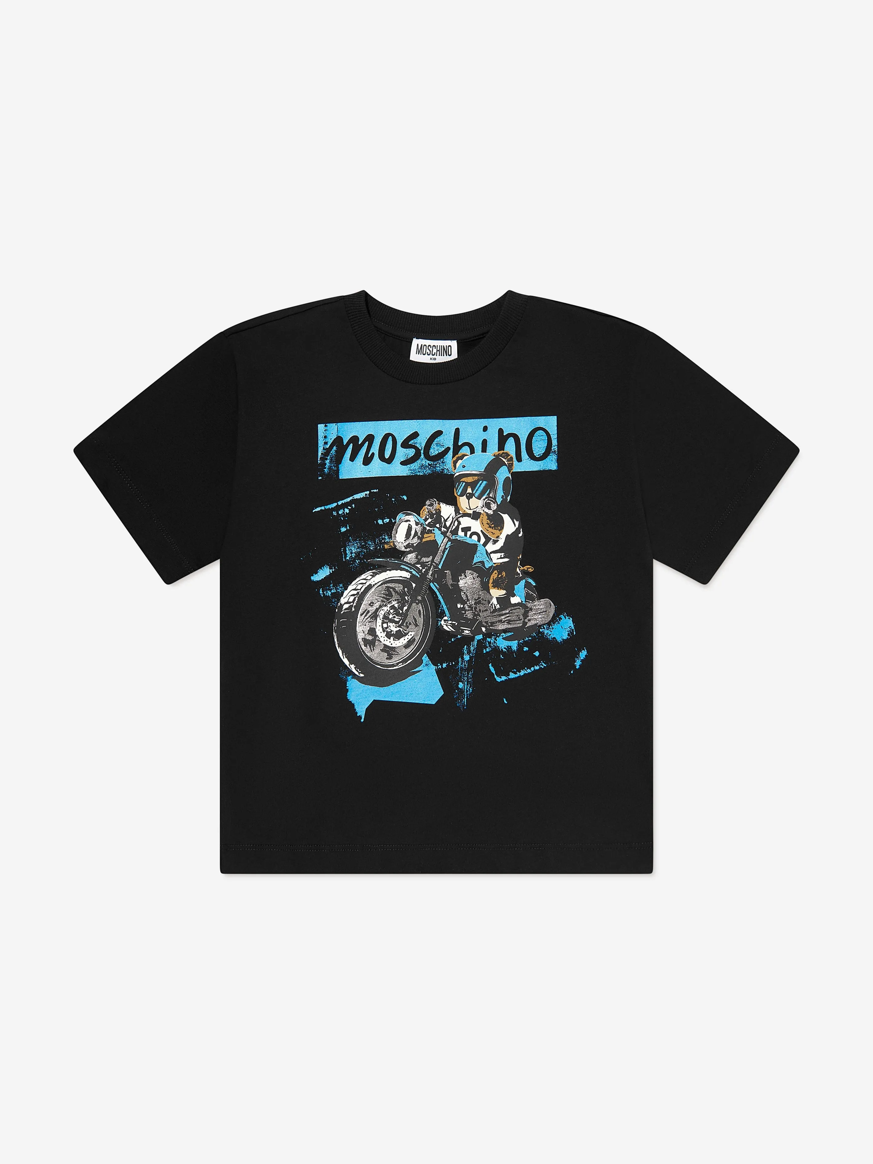 Boys Biker Bear T-Shirt in Black