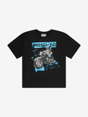 Boys Biker Bear T-Shirt in Black